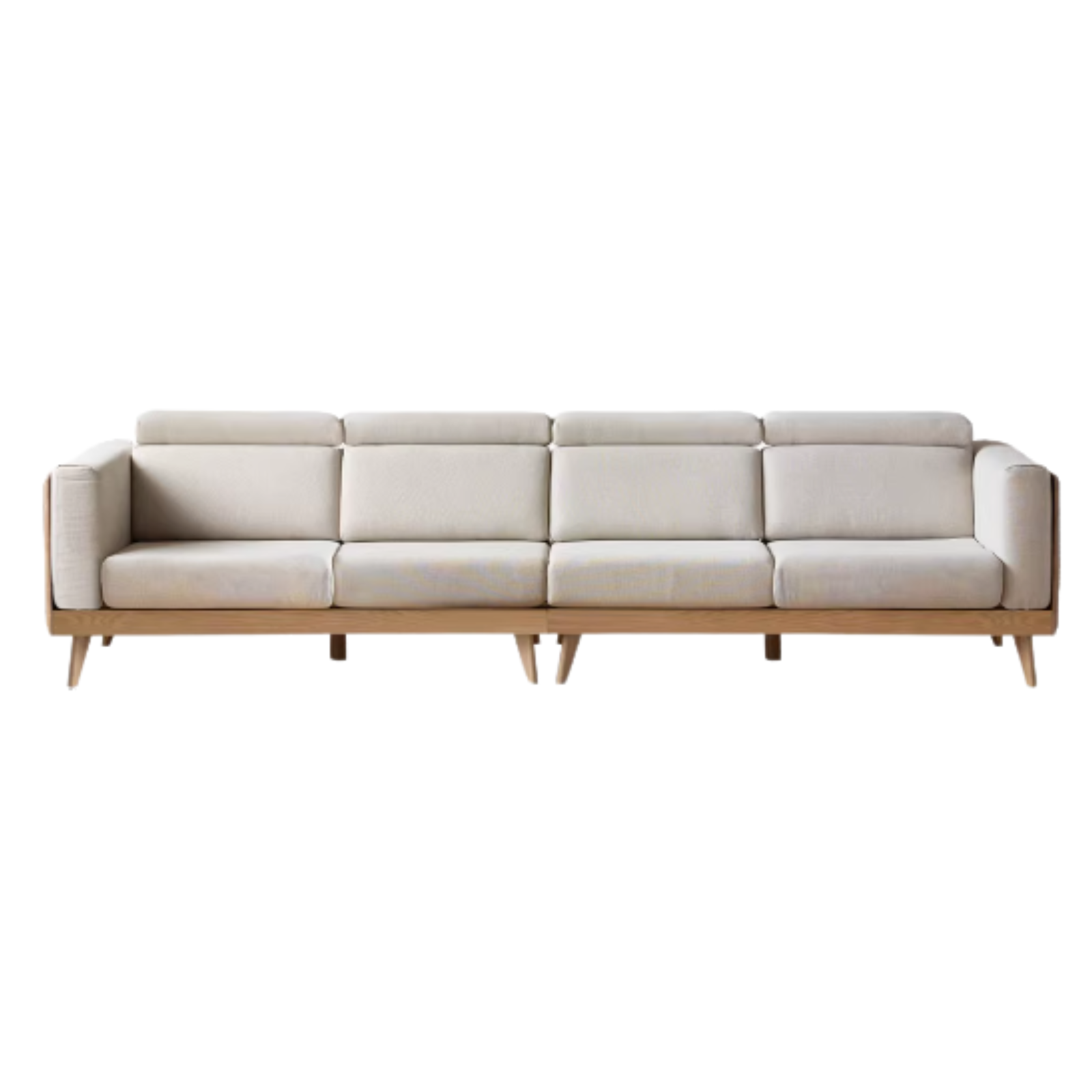 133.8x70x33.8 inch / 340x178x86 cm /  Natural Wood Color white color / Oak 4-seater sofa