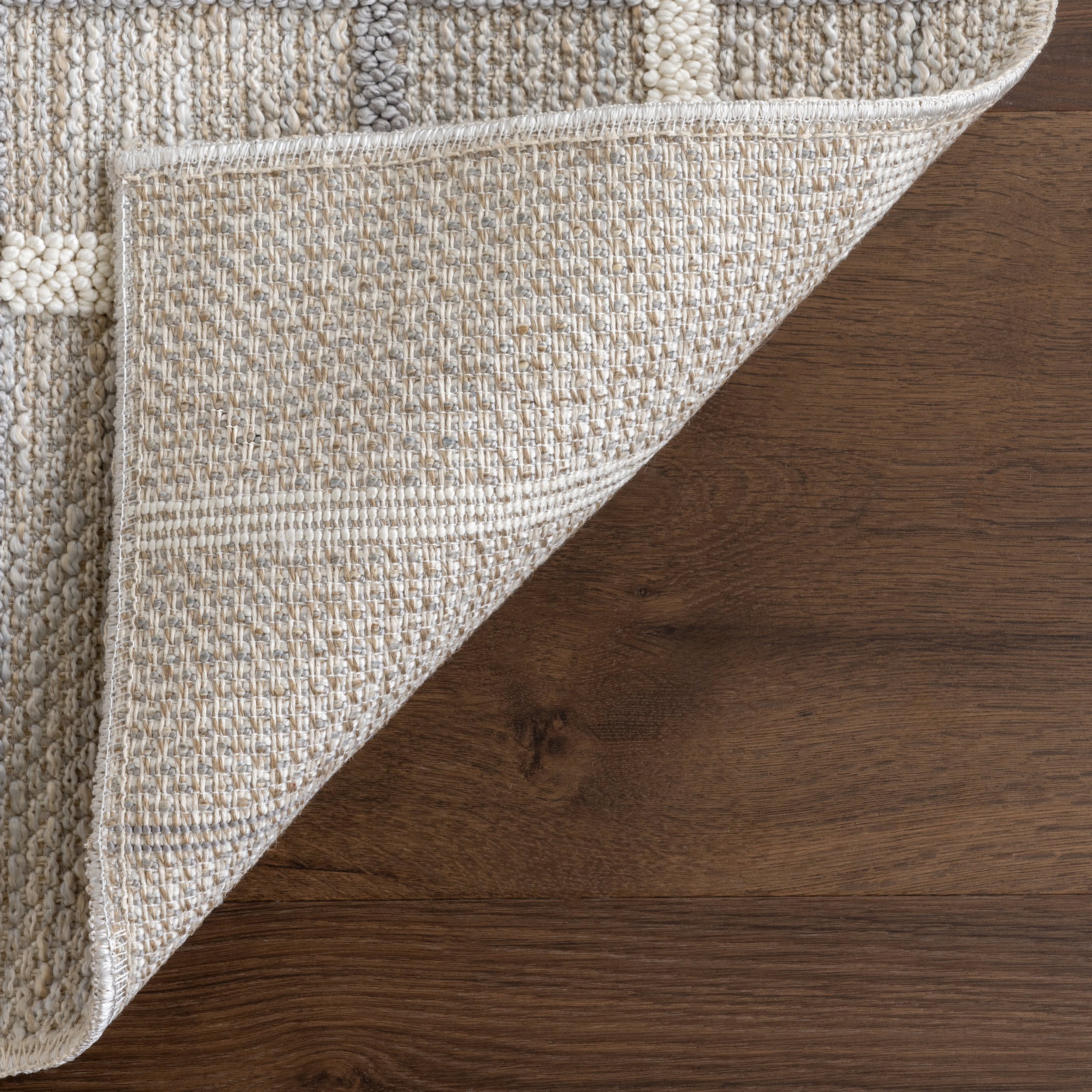 Fleur Striped Washable Rug - Light Grey | Soft & Durable Indoor/Outdoor Carpet for Living Room, Bedroom, or Patio