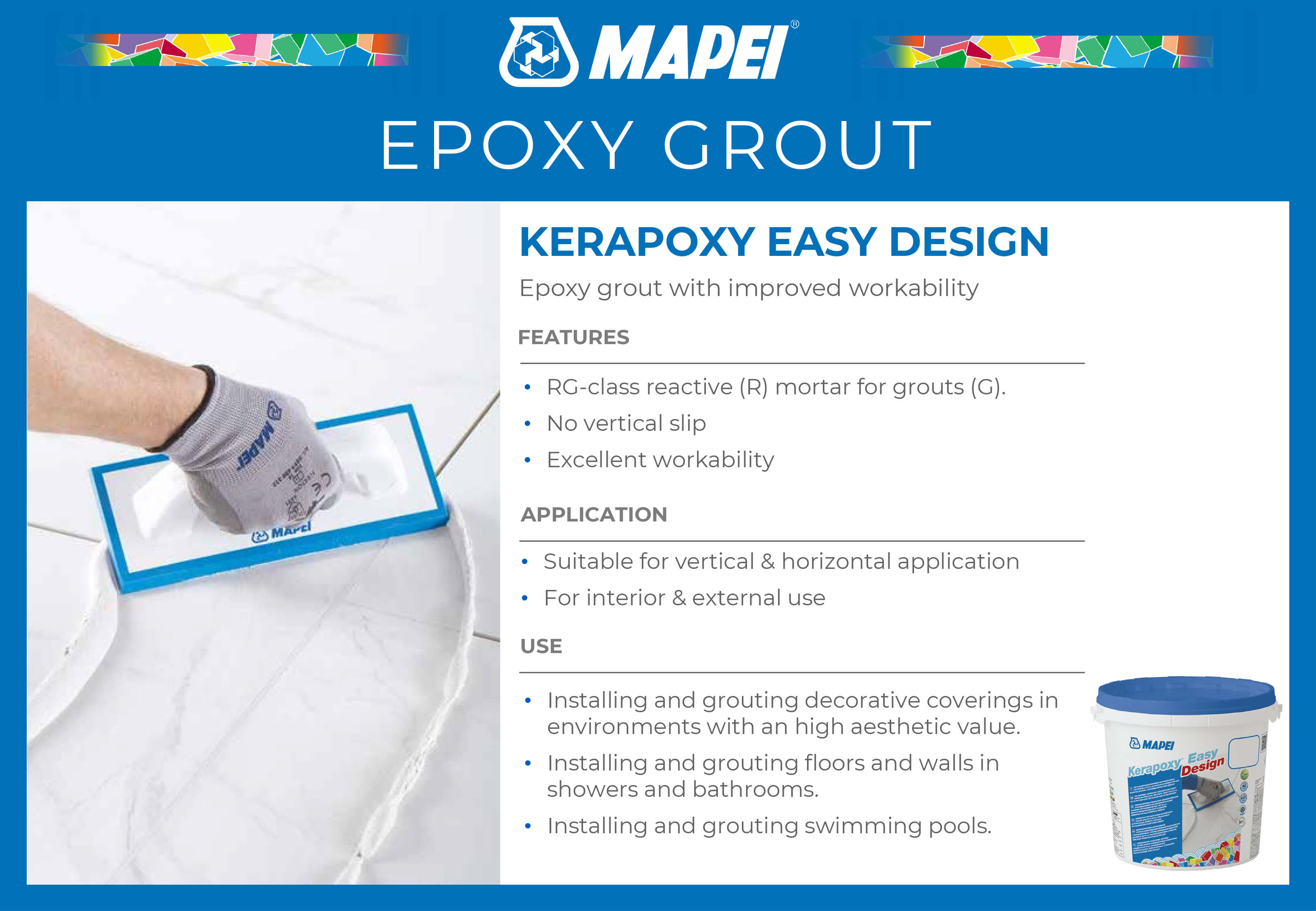 Mapei Kerapoxy Easy Design 3kg Volcano Sand 149 - Premium Epoxy Grout for Tile & Stone - Perfect for Bathrooms, Kitchens & Pool Decks