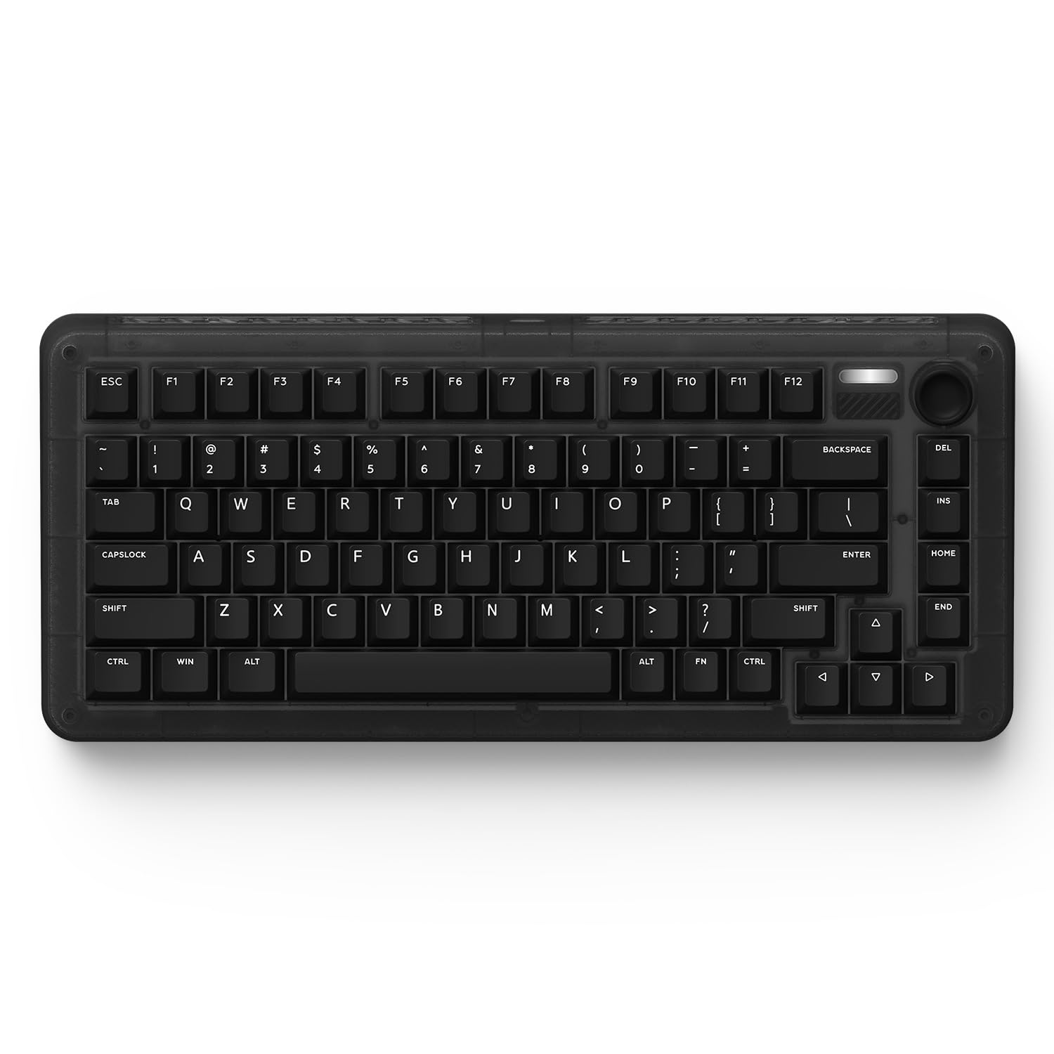 iQunix ZX75 Dark Side 75% RGB Mechanical Keyboard with Volume Knob - 81 Keys Hot-Swappable TTC Gold Pink Switches, Wireless Bluetooth 5.1, 2.4GHz & Wired Connectivity for Windows/Mac - Perfect for Gaming, Coding & Office Work