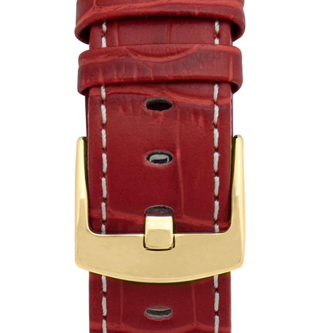 7 - Red and White / Gold Buckle