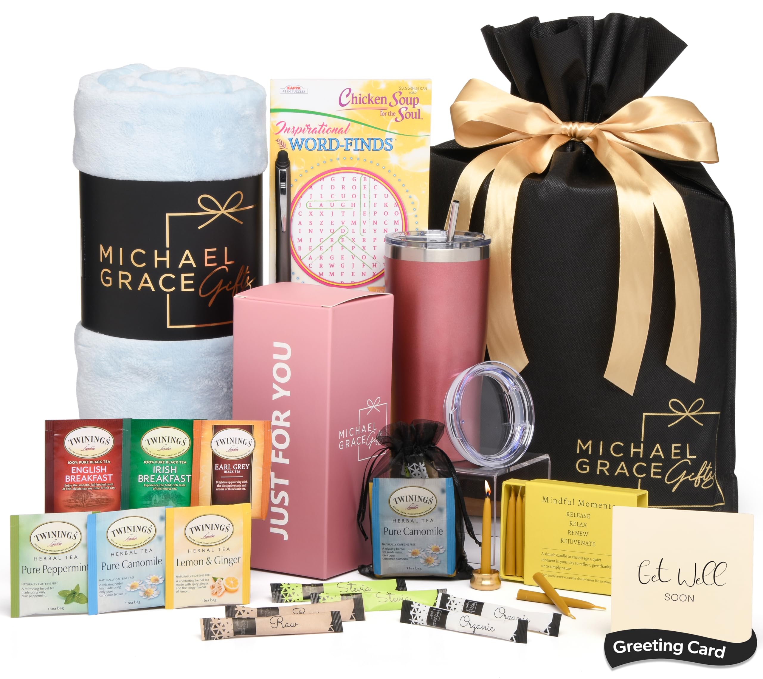 Get Well Soon Gifts for Women - Post Surgery Care Package, Thoughtful Recovery Gifts for Sick Friends & Family | Luxury Feel Better Gift Basket with Premium Tea Set | Perfect for Hospital Stay, Home Recovery & Cheering Up Loved Ones