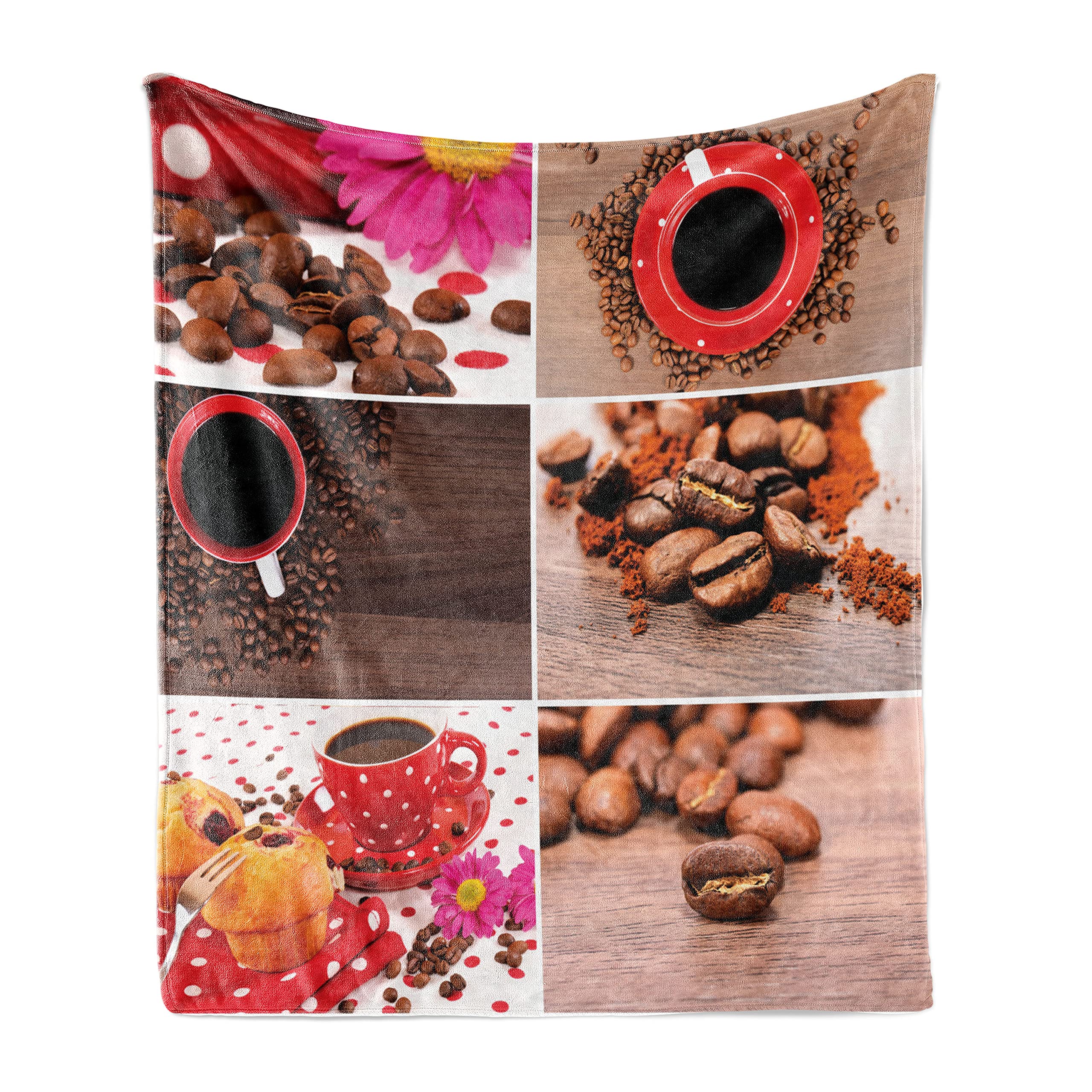 Ambesonne Coffee Lovers Fleece Throw Blanket 50