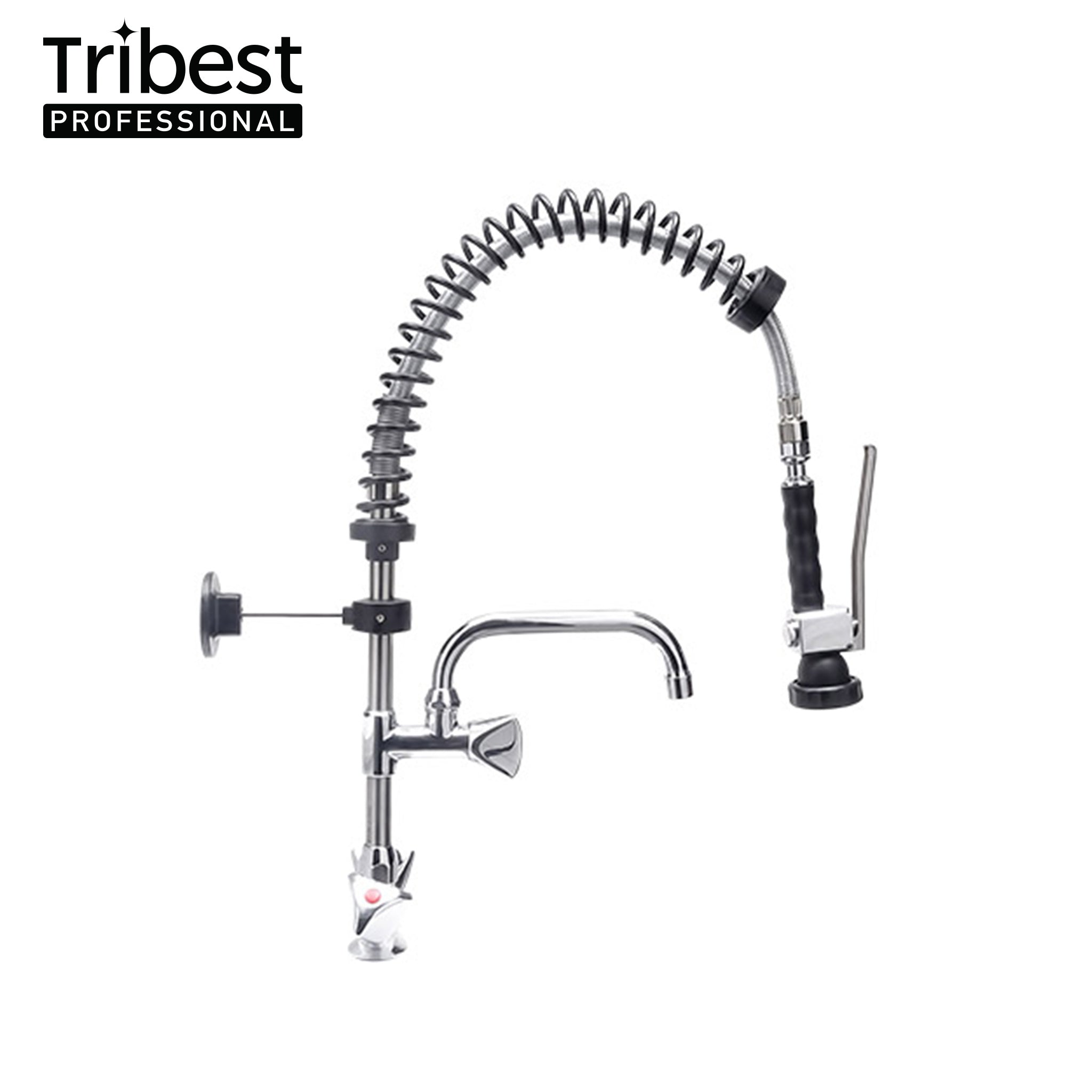 Cancan® MT06 Compact Sink Mounted Pre-Rinse Faucet with Intermediate Tap - Perfect for Small Kitchens, RVs, and Food Trucks