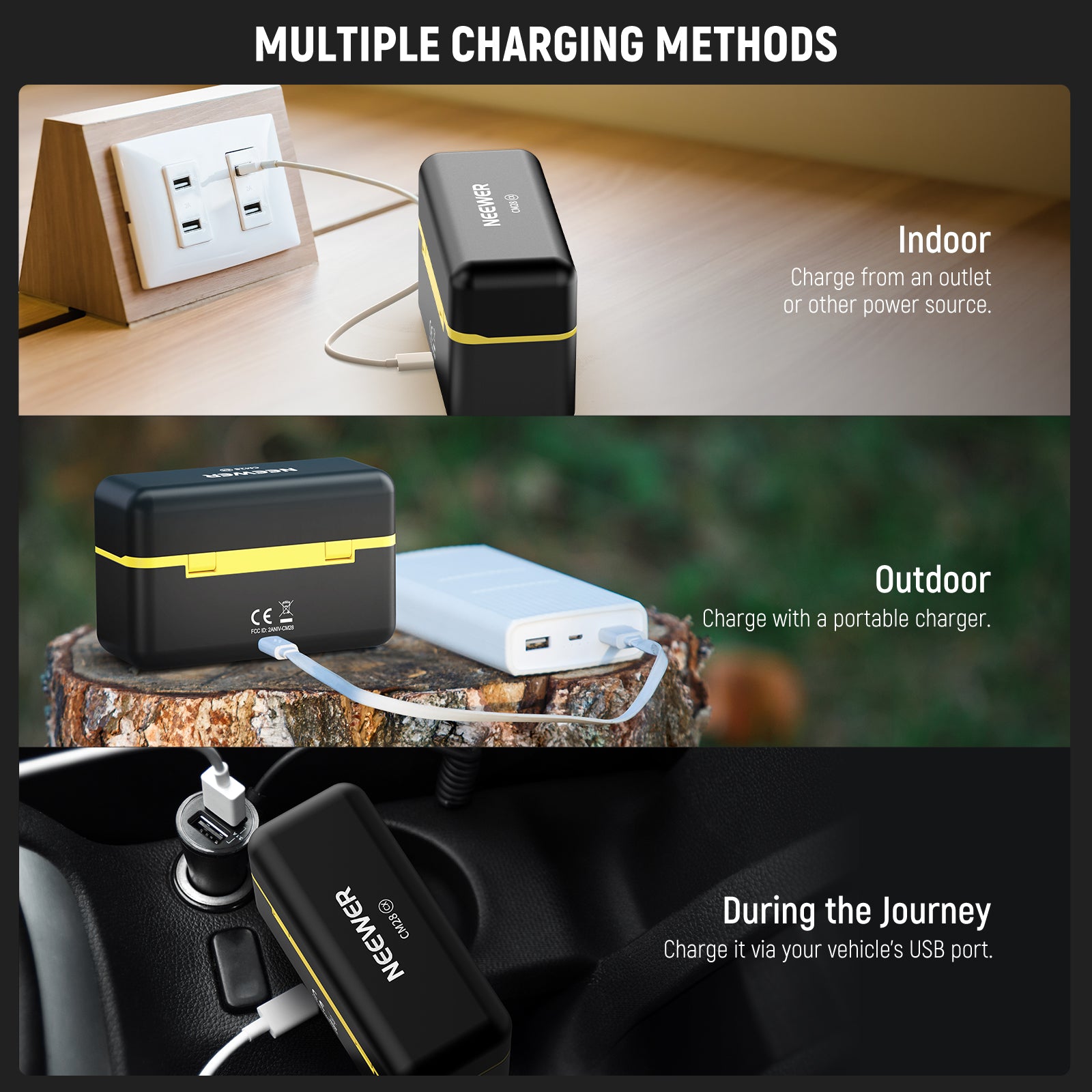 NEEWER CM28 Wireless Lavalier Microphone Charging Case - Portable Power Bank for Microphone System | Perfect for Podcasting, Interviews, Live Streaming & Video Recording