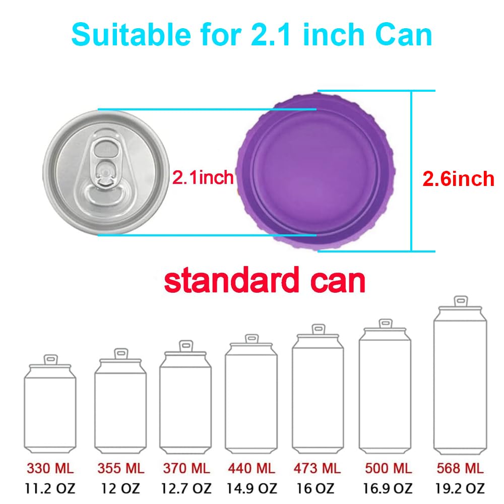 6 Pack Silicone Soda Can Lids - BPA-Free Reusable Can Covers for Soda, Beer, Juice & Beverages | Fits Standard 12oz Cans | Perfect for Parties, BBQs, Picnics & Outdoor Activities