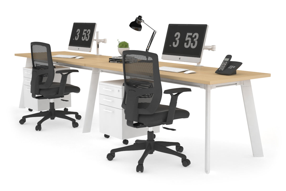 2 Person Office Workstation Desk with Switch - 1200L x 700W Dimensions - Perfect for Collaborative Workspaces & Home Offices