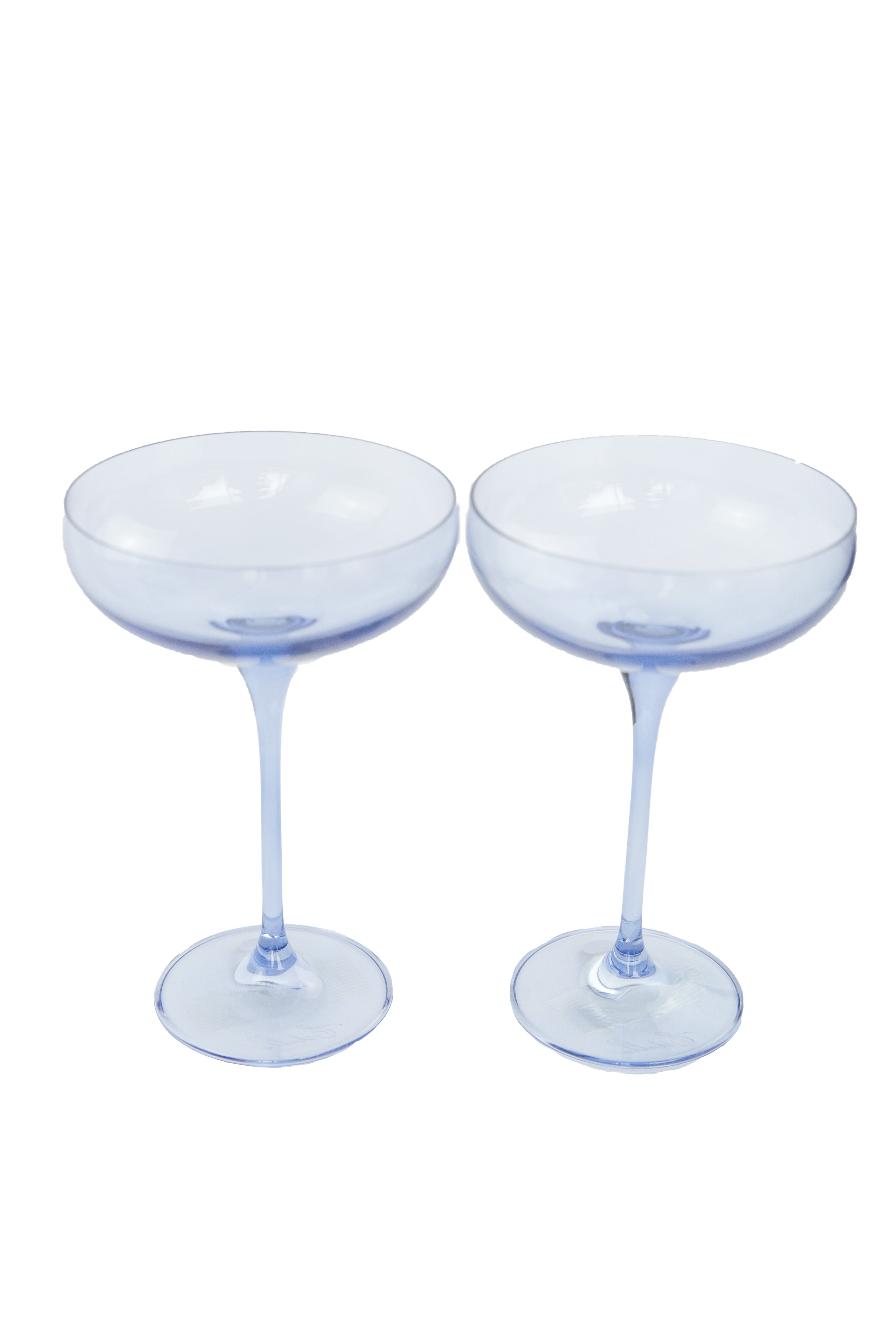 Estelle Colored Champagne Coupe Glasses Set of 2 - Elegant Cobalt Blue Stemware for Wedding Toasts & Cocktail Parties