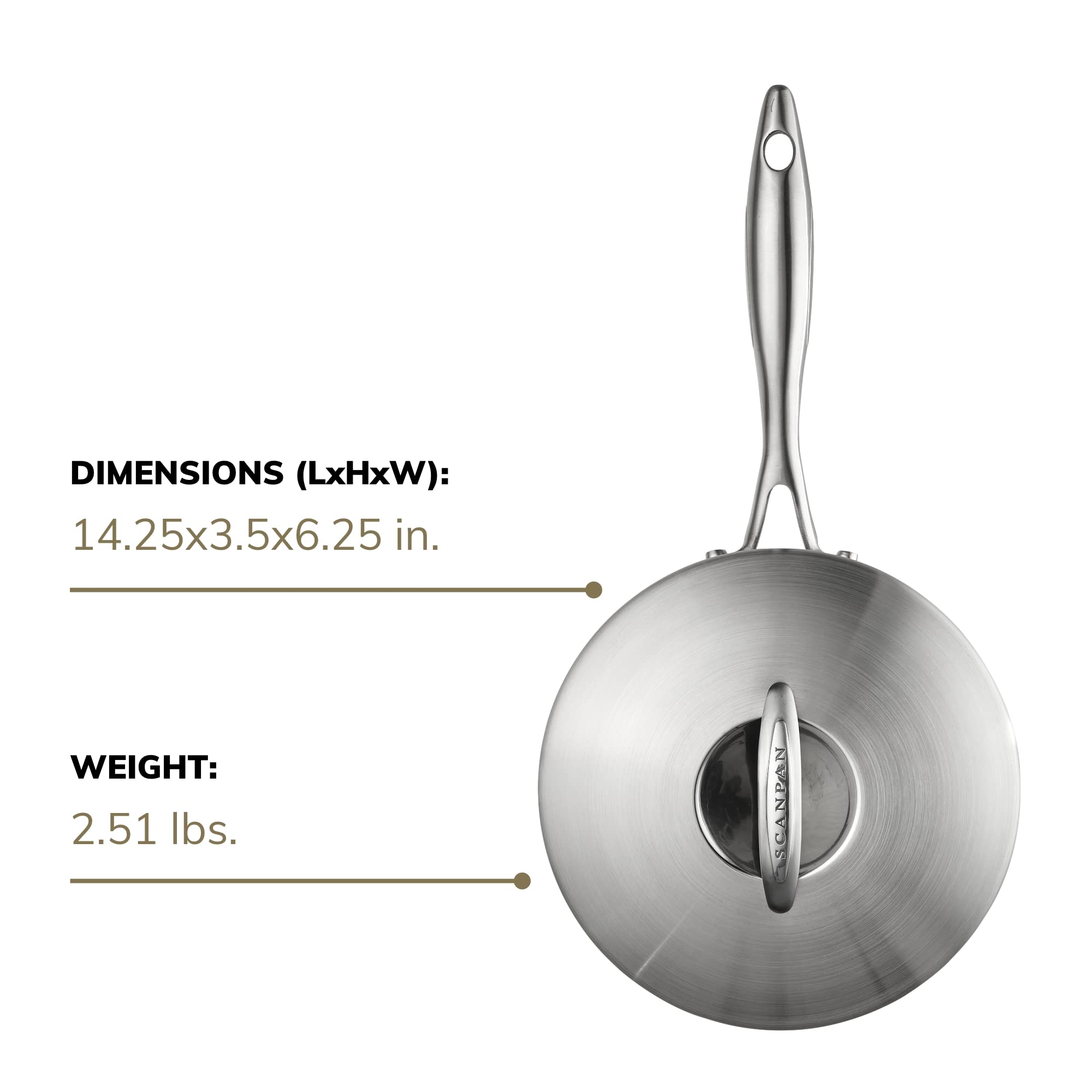 SCANPAN Professional 1.25 Quart Nonstick Saucepan with Lid - Premium Danish Cookware - Oven, Dishwasher & Metal Utensil Safe - Perfect for Sauces, Soups & Melting Butter - Ideal for Home Chefs & Professional Kitchens