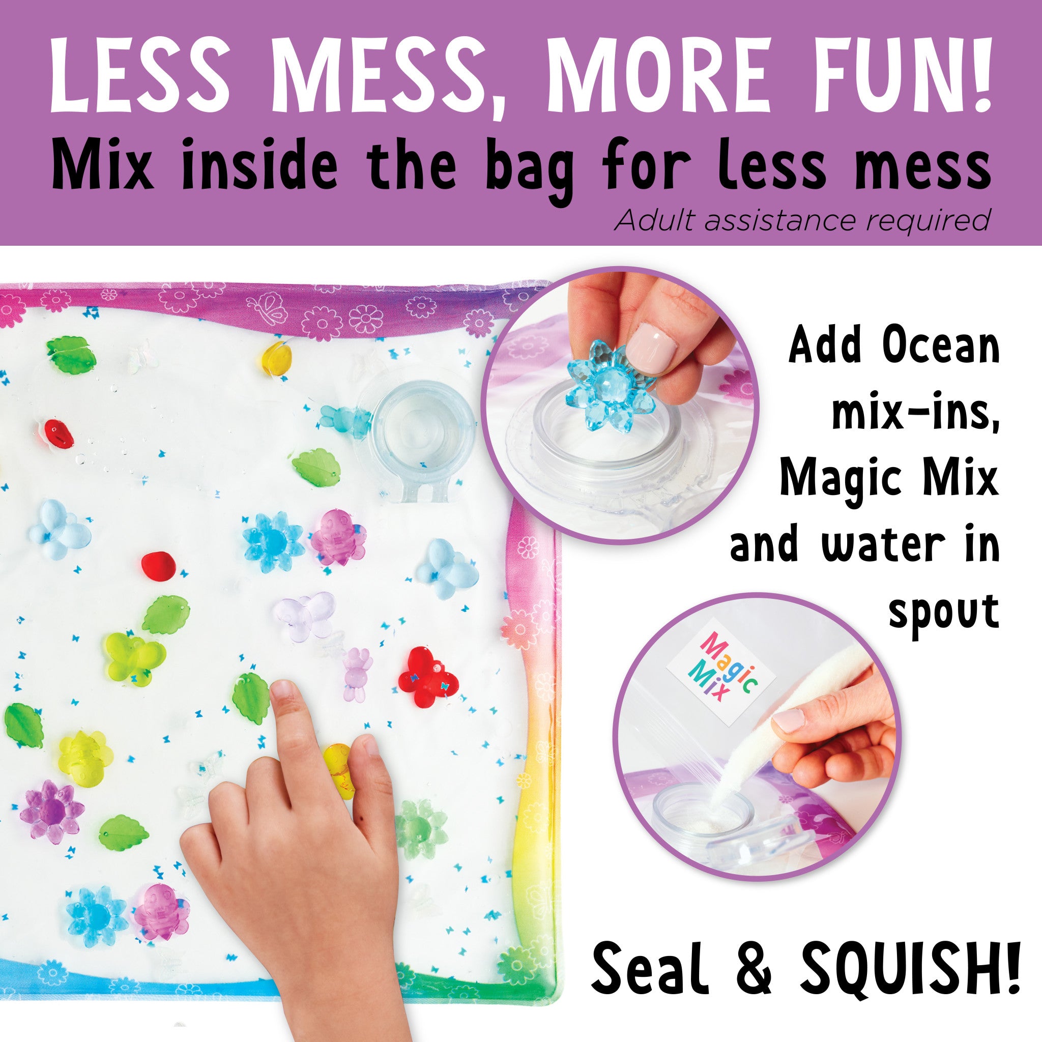 Sensory Squish Bag Butterfly Garden - Stress Relief & Tactile Sensory Toy for Kids & Adults - Perfect for Anxiety Relief, Autism Therapy, and Classroom Sensory Play #6404000