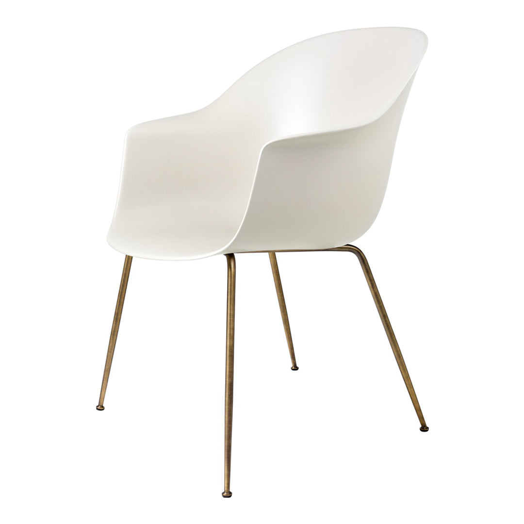 Modern Bat Dining Chair with Conic Base - Unupholstered Wooden Seat for Kitchen, Dining Room & Restaurant - Stylish & Comfortable Seating Solution