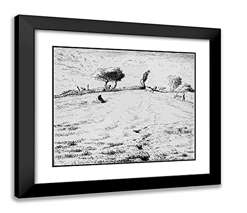 Black Modern Wood Frame with Double Matting