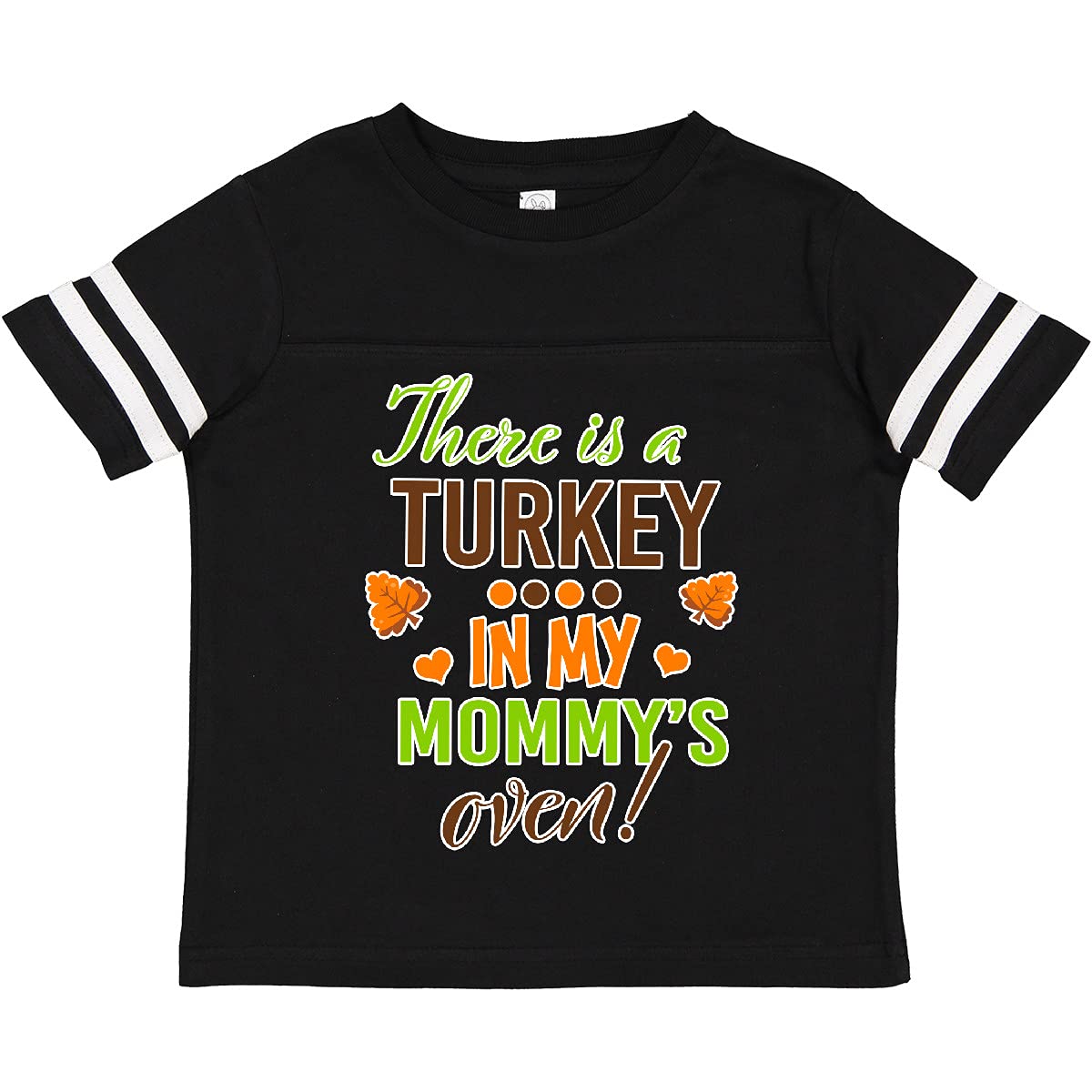 Inktastic 'There is a Turkey in My Mommy's Oven' Cute Thanksgiving Toddler T-Shirt - Perfect for Family Gatherings & Holiday Photos