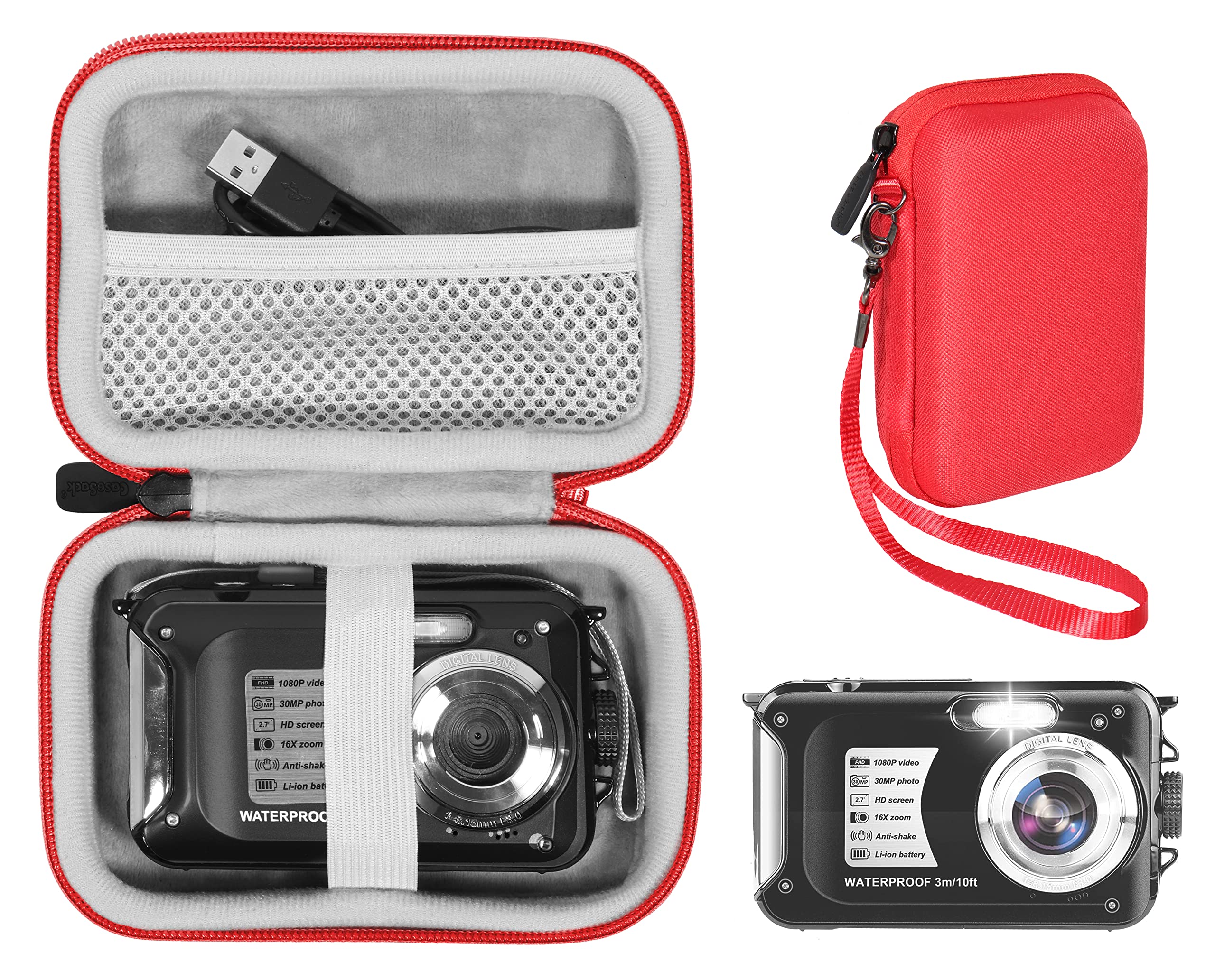 Waterproof Camera Case - Compatible with Yifecial, Kaisoon Tech, Heegomn, Vmotal, S & P Safe & Perfect Underwater Cameras - Durable Protection for Kids & Adults - Perfect for Snorkeling, Swimming & Beach Vacations