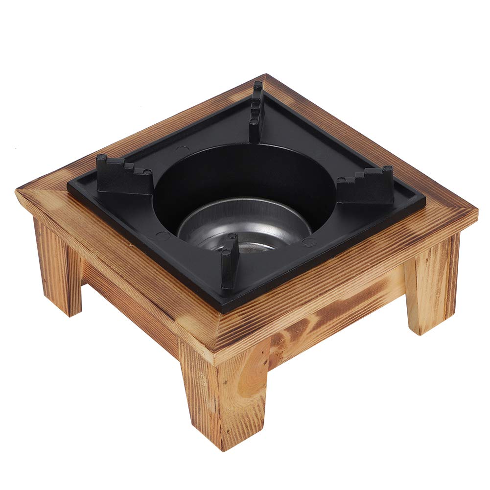 Portable Camping Fire Pit with Wooden Shelf & Alcohol Box - Outdoor Wood Stove for BBQ, Picnics & Backyard Cooking | Perfect for Camping, Hiking & Beach Parties