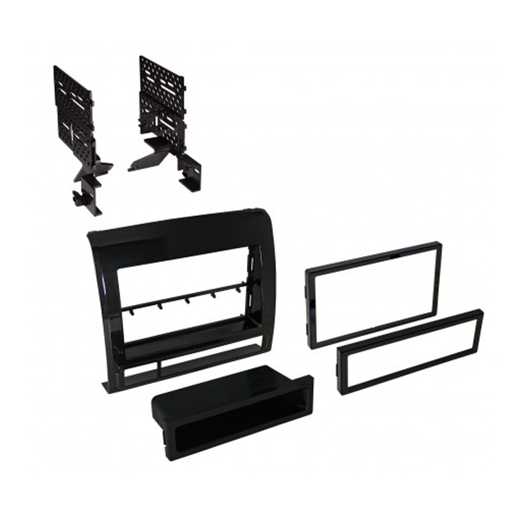 2012-2015 Toyota Tacoma Single DIN/Double DIN Car Stereo Installation Kit - Metallic Graphite Radio Dash Panel with Storage Pocket | Perfect for Aftermarket Audio System Upgrades & Custom Installations