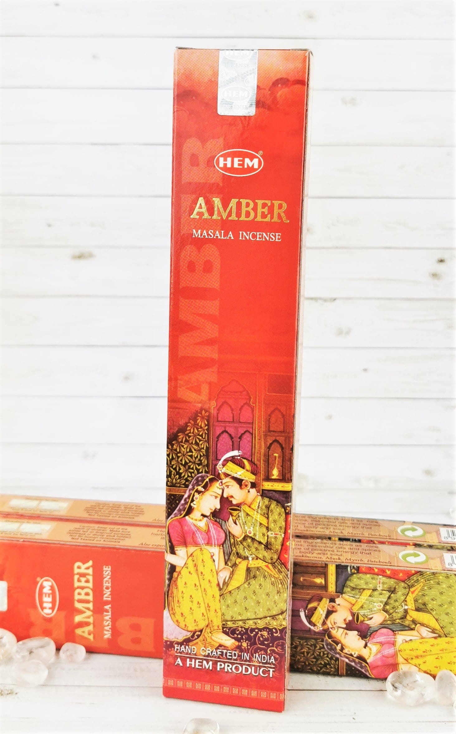 Premium Amber Masala Incense Sticks - 100% Natural Aromatic Sticks for Meditation, Yoga & Relaxation - Perfect for Home, Office & Spiritual Practices