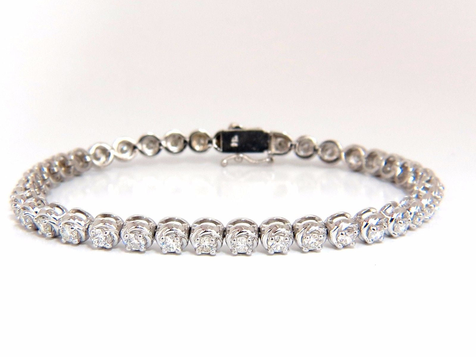 3.50 Carat Natural Diamond Tennis Bracelet in 14K Gold - 7 Inch Adjustable Length for Women | Perfect for Weddings, Anniversaries & Special Occasions
