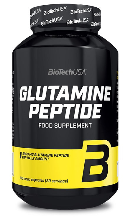 BioTechUSA Glutamine Peptide 180 Capsules - Muscle Recovery & Immune Support Supplement for Athletes & Fitness Enthusiasts - Post-Workout, Training & Immune Boosting Formula