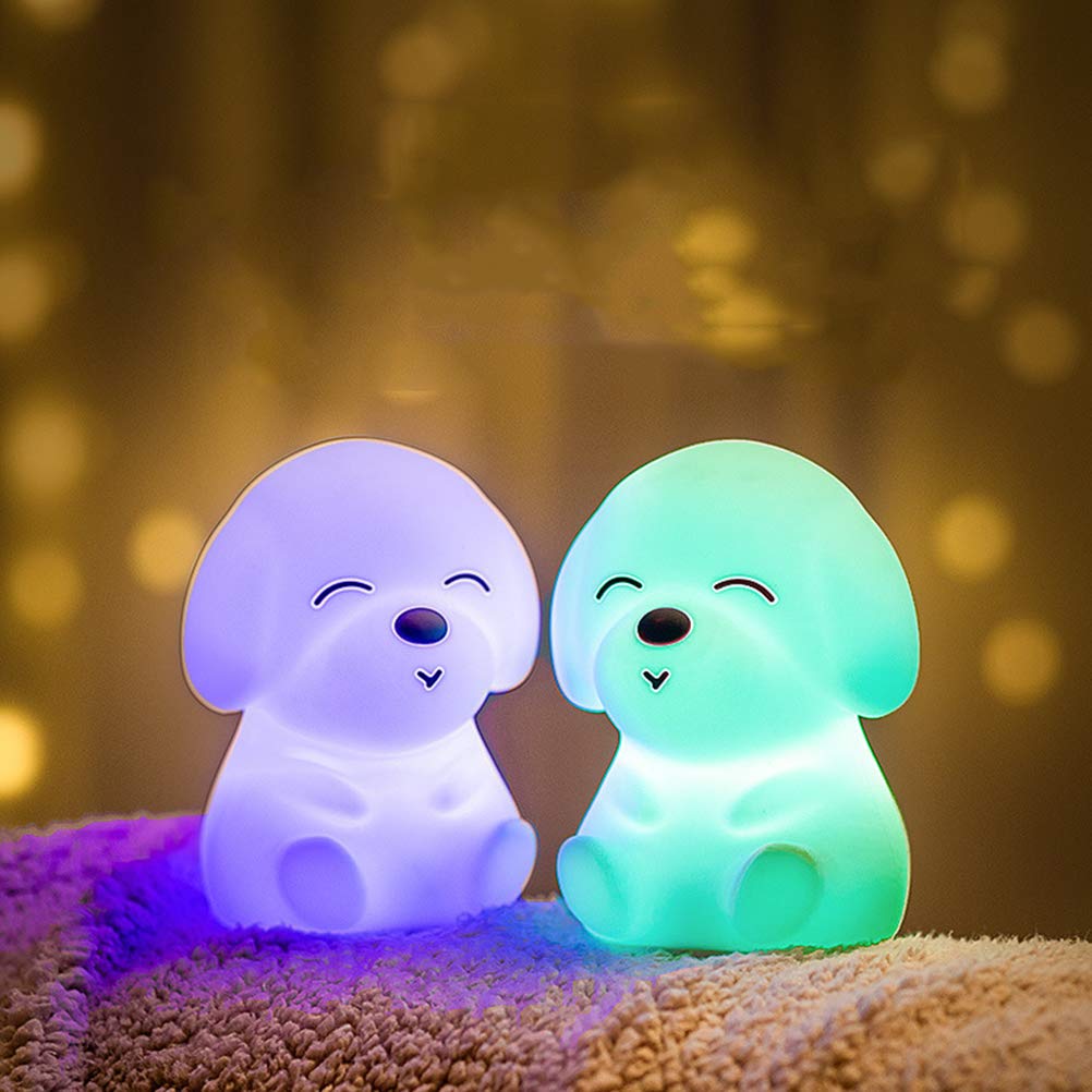 Uonlytech LED Night Light for Kids - Color Changing Puppy Night Light, Cute Animal Nursery Lamp, Cartoon Dog Light for Baby & Toddler - Perfect for Bedrooms, Nurseries, and Kids' Rooms (White)