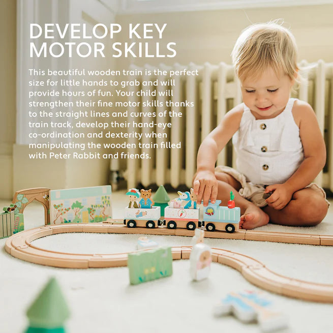 Peter Rabbit Radish Express Train Toy Set - Fun and Educational Wooden Train for Kids, Perfect for Imaginative Play and Early Learning