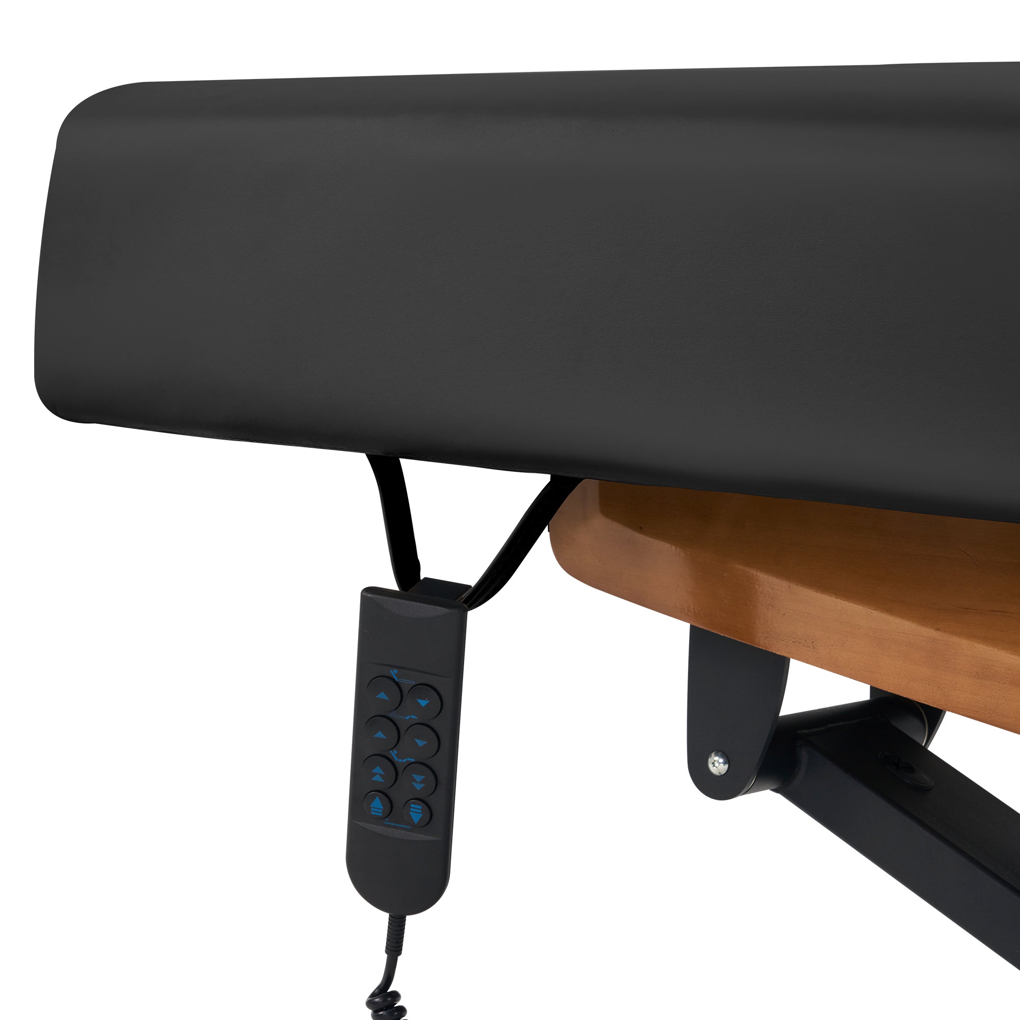 Master Massage Atlas Deluxe Electric Lift Spa Salon Stationary Massage Table - Walnut Base, Cream Top with Interchangeable Black Upholstery | Perfect for Professional Massage Therapy, Chiropractic Care & Home Spa Relaxation