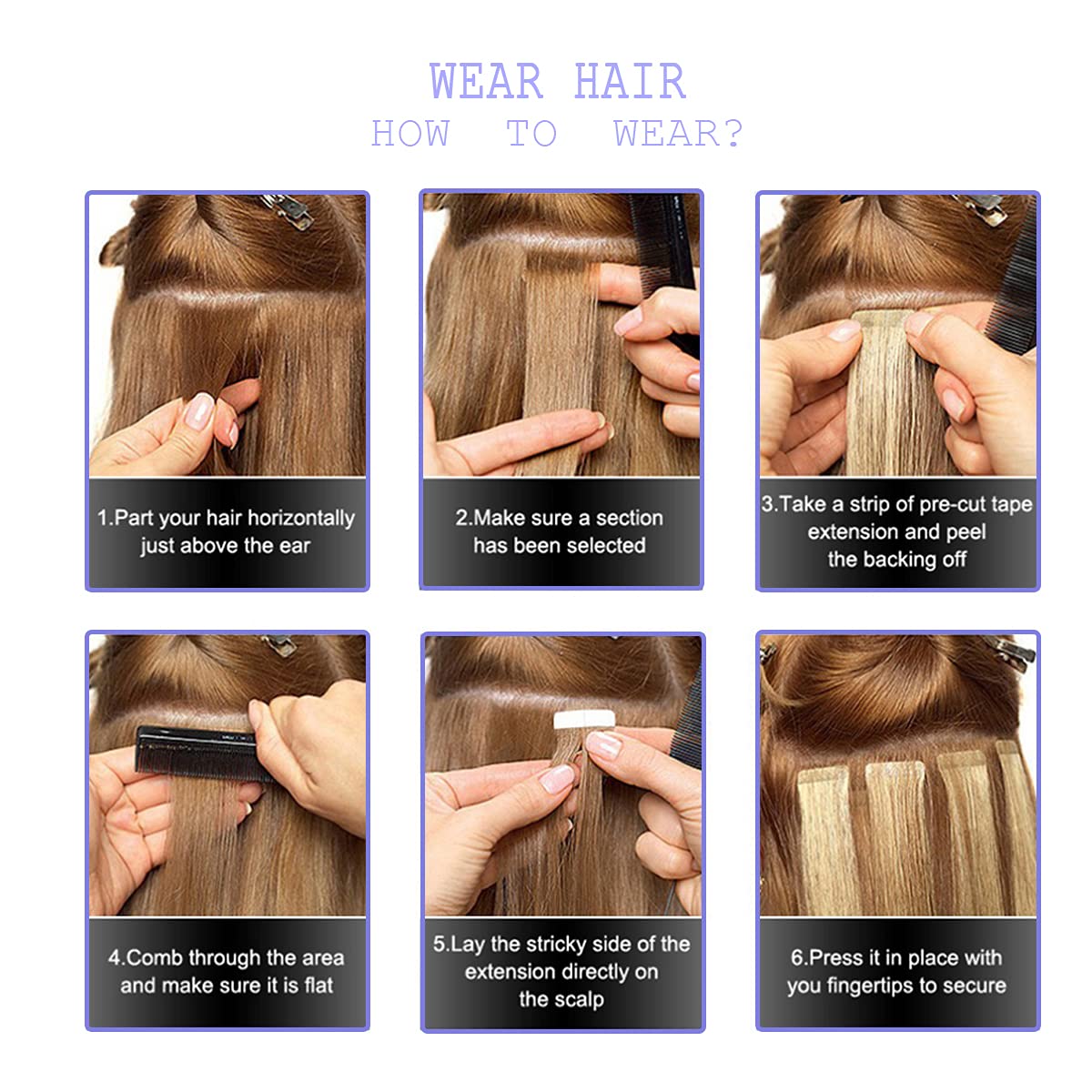 18-Inch Tape-In Human Hair Extensions - Balayage Dark Brown to Light Brown Blonde Ombre - 20 Pieces (50g) - Invisible, Real Human Hair - Tape Size #3/8/22 - For Everyday Wear, Parties & Special Occasions