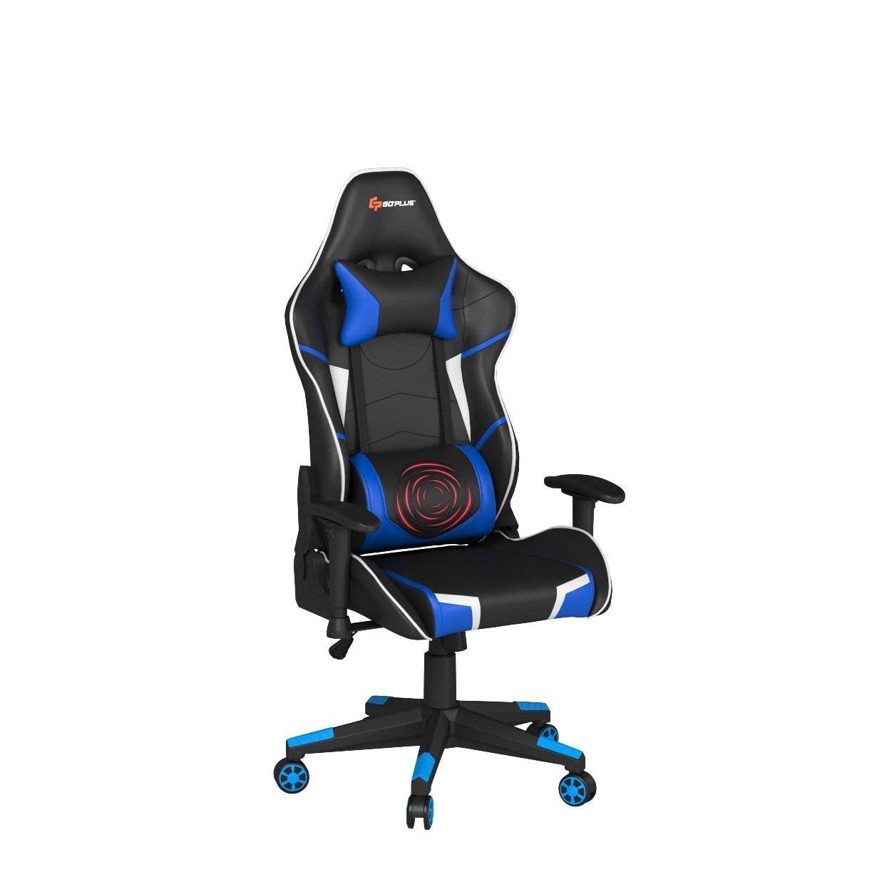 Goplus Ergonomic Gaming Chair - High Back PU Leather Office Chair with Adjustable Arms, Headrest & Massage Function for Computer, Racing & Executive Use - Perfect for Home Office, Gaming Setup & Workstation