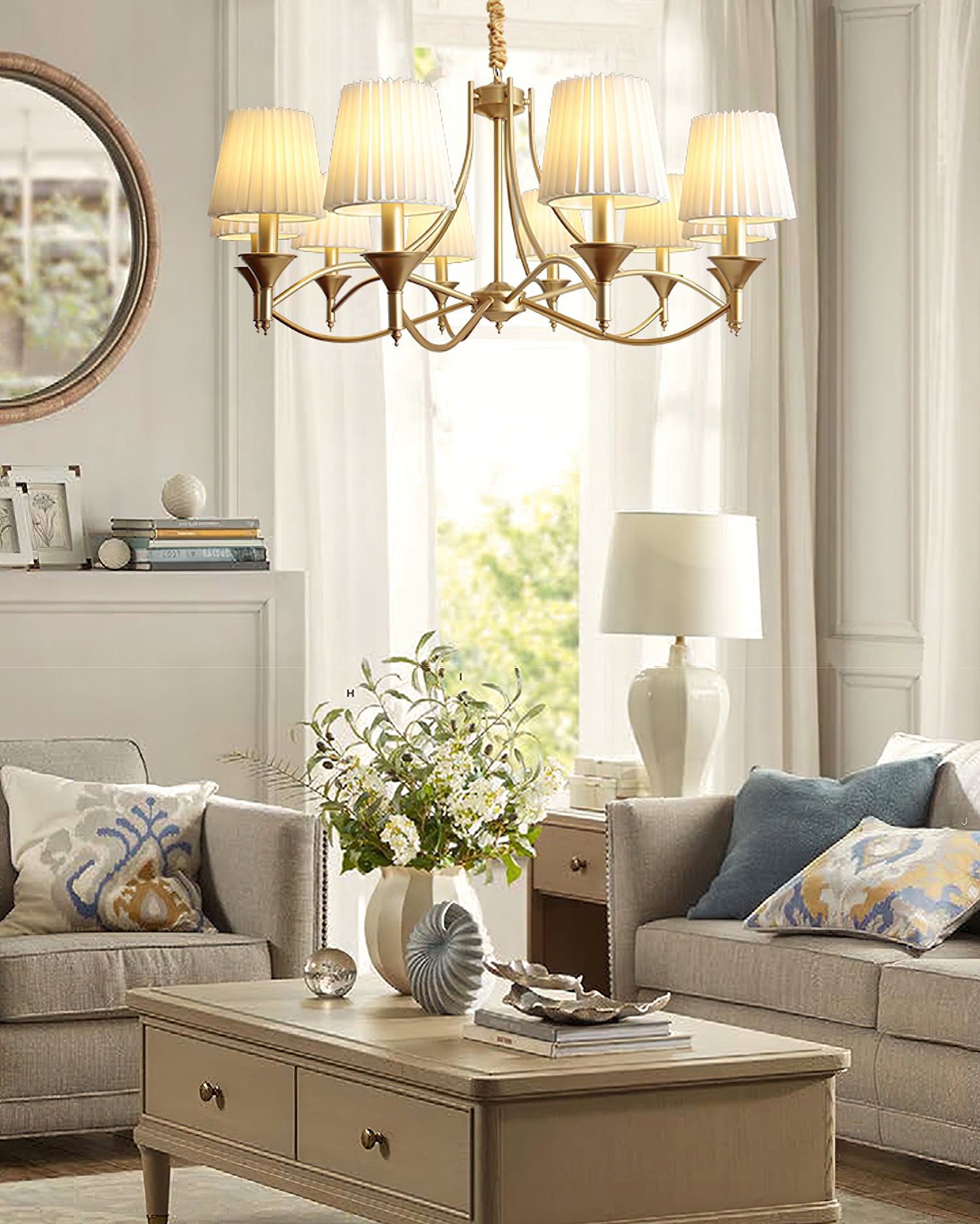 Myrna Pleated Chandelier - Elegant Crystal Ceiling Light Fixture for Dining Room, Bedroom & Living Room Decor | Dimmable Modern Lighting for Home Interior Design