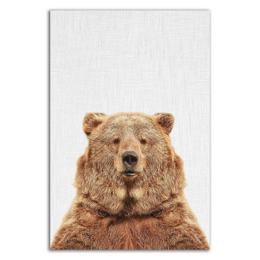 Bear by Tai Prints - Stunning Canvas Wall Art, Ready to Hang - Perfect for Living Room, Bedroom & Office Decor
