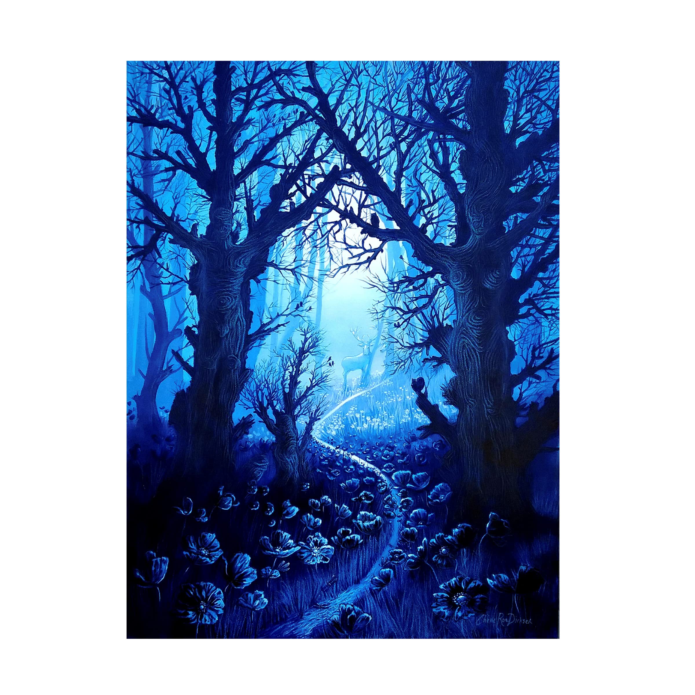Trademark Fine Art 'Woodland Stream Gathering' Canvas Wall Art Print by Cherie Roe Dirksen - Nature Landscape Painting for Living Room, Bedroom & Office Decor
