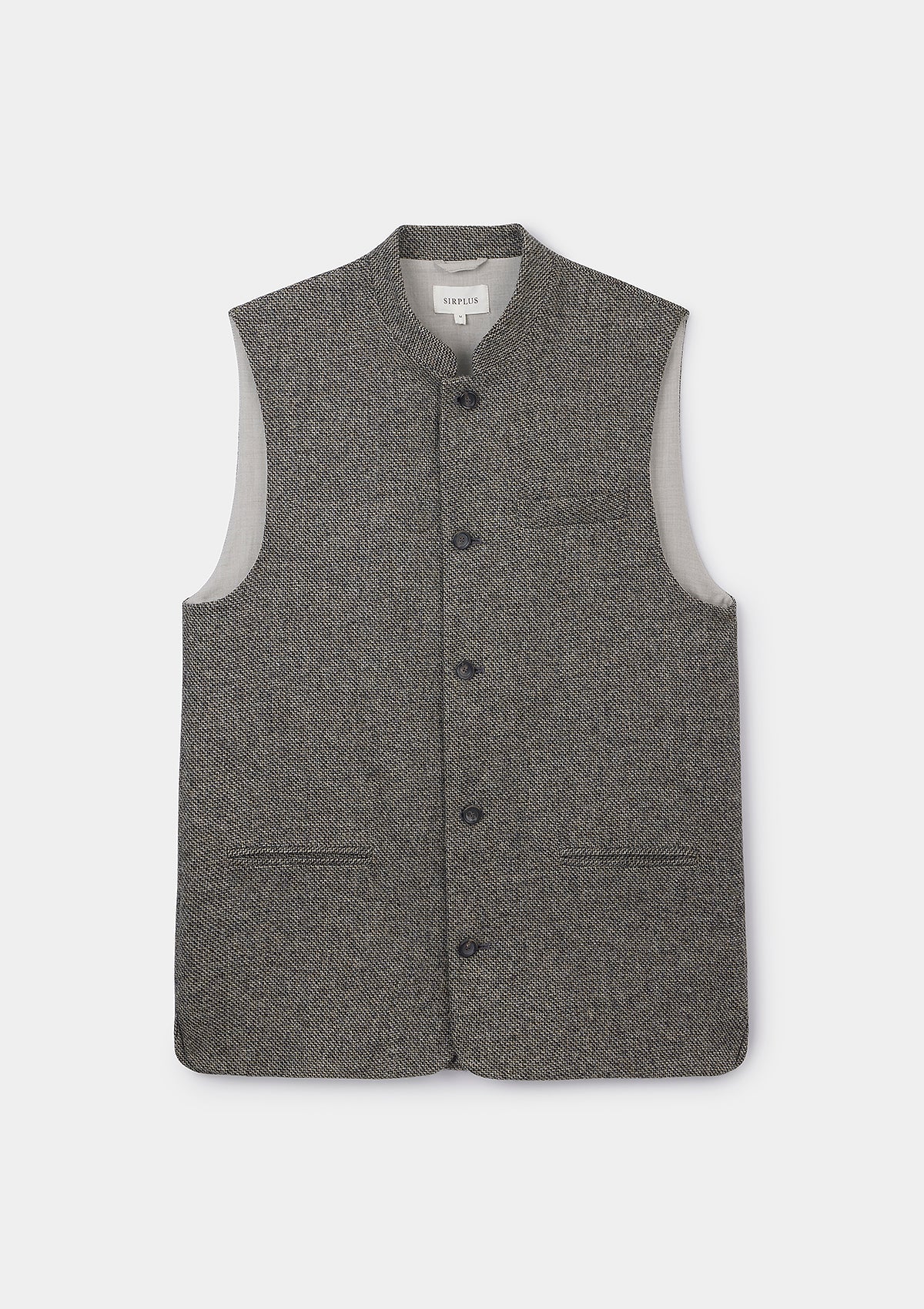 Stylish Black & Beige Tweed Nehru Waistcoat for Men - Vintage Formal Vest for Weddings, Parties & Business Events