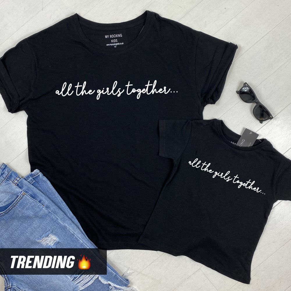 MRK X Matching Black T-Shirts for Women - Best Friends & Sister Group Outfits - Perfect for Parties, Reunions & Family Events