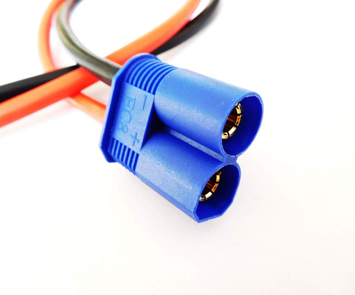 **EC8 Male to Female RC Battery Connector Adapter - 10AWG Silicone Wire (15CM/0.5FT) - High Current Extension Cable for RC Cars, Drones, and Battery Chargers**