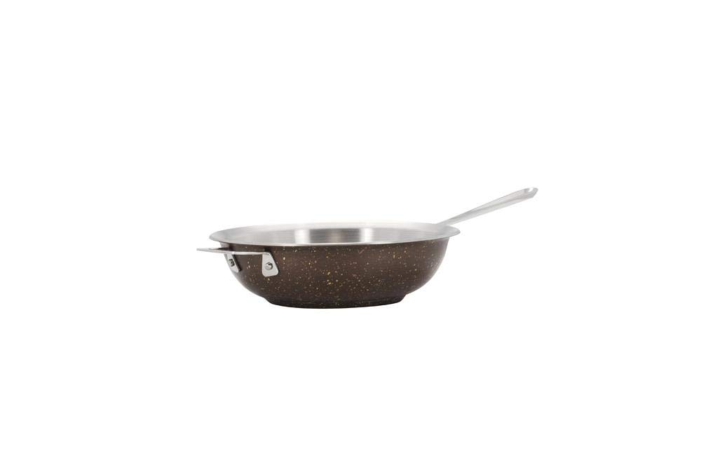 Bon Chef 60008COFFEE 12-Inch Hot Stone Coffee & Cucina Chef's Pan with Lid - Induction Compatible Cookware for Professional Kitchens & Home Cooking