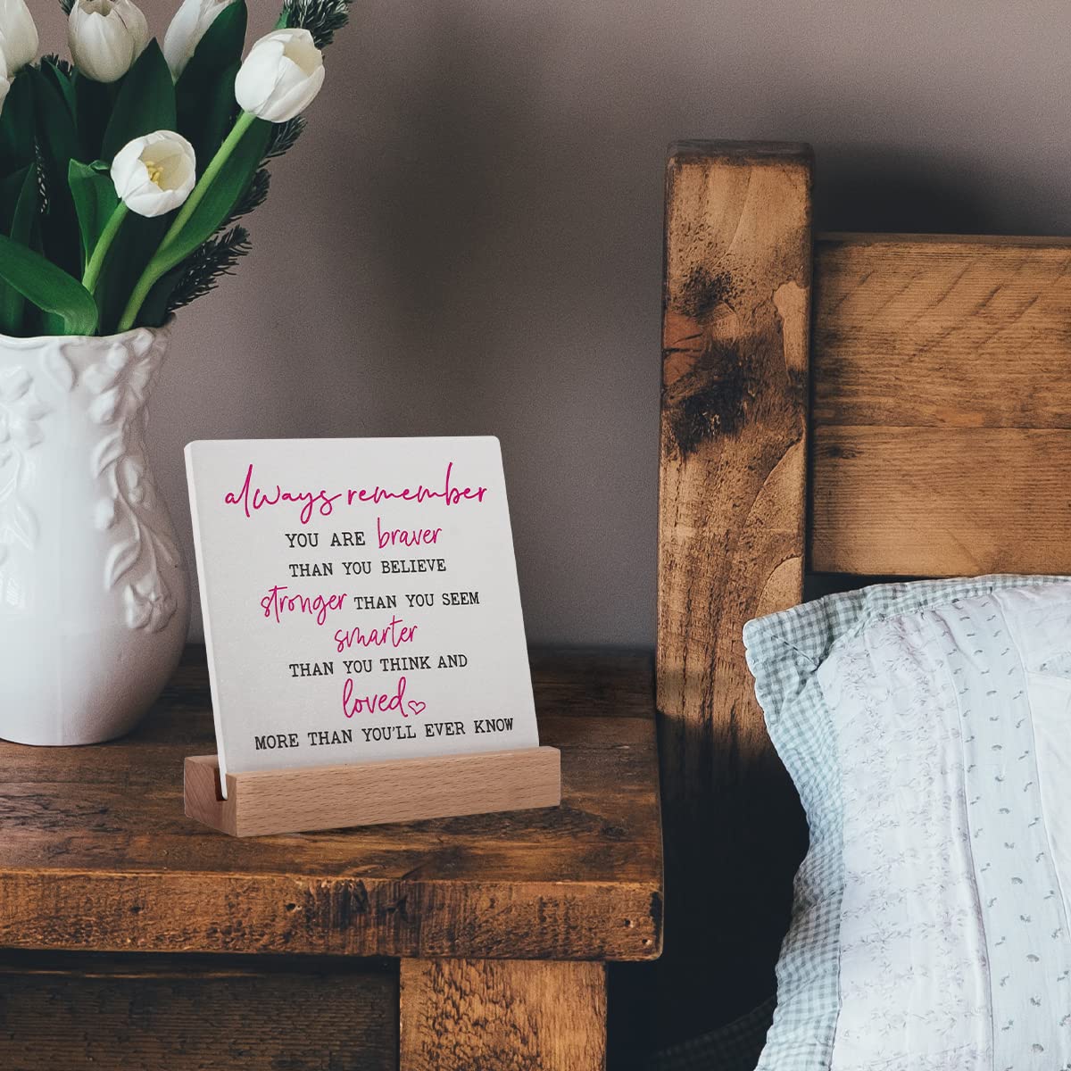 Inspirational Quote Gifts for Women - Motivational Plaque with Positive Sayings for Friends, Coworkers, Bestie, Son, Daughter, Niece, Nephew - Office & Home Desk Decor - Perfect for Encouragement, Graduation Gifts & Work Motivation