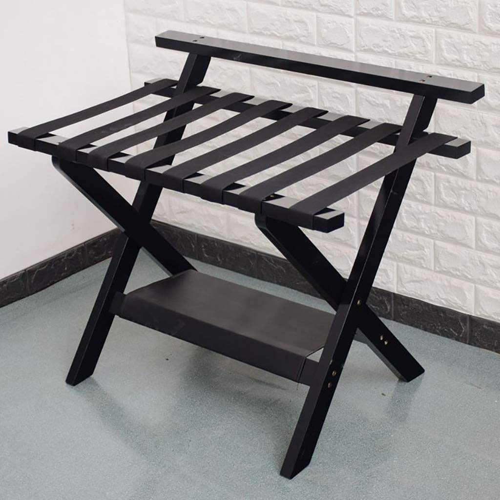 CHAOYANG Wooden Folding Luggage Rack - Hotel & Home Suitcase Stand (31.5x19.7x25.6 Inches) - Space Saving 4 Color Options - Perfect for Bedrooms, Closets & Travel Storage (2 Pack)