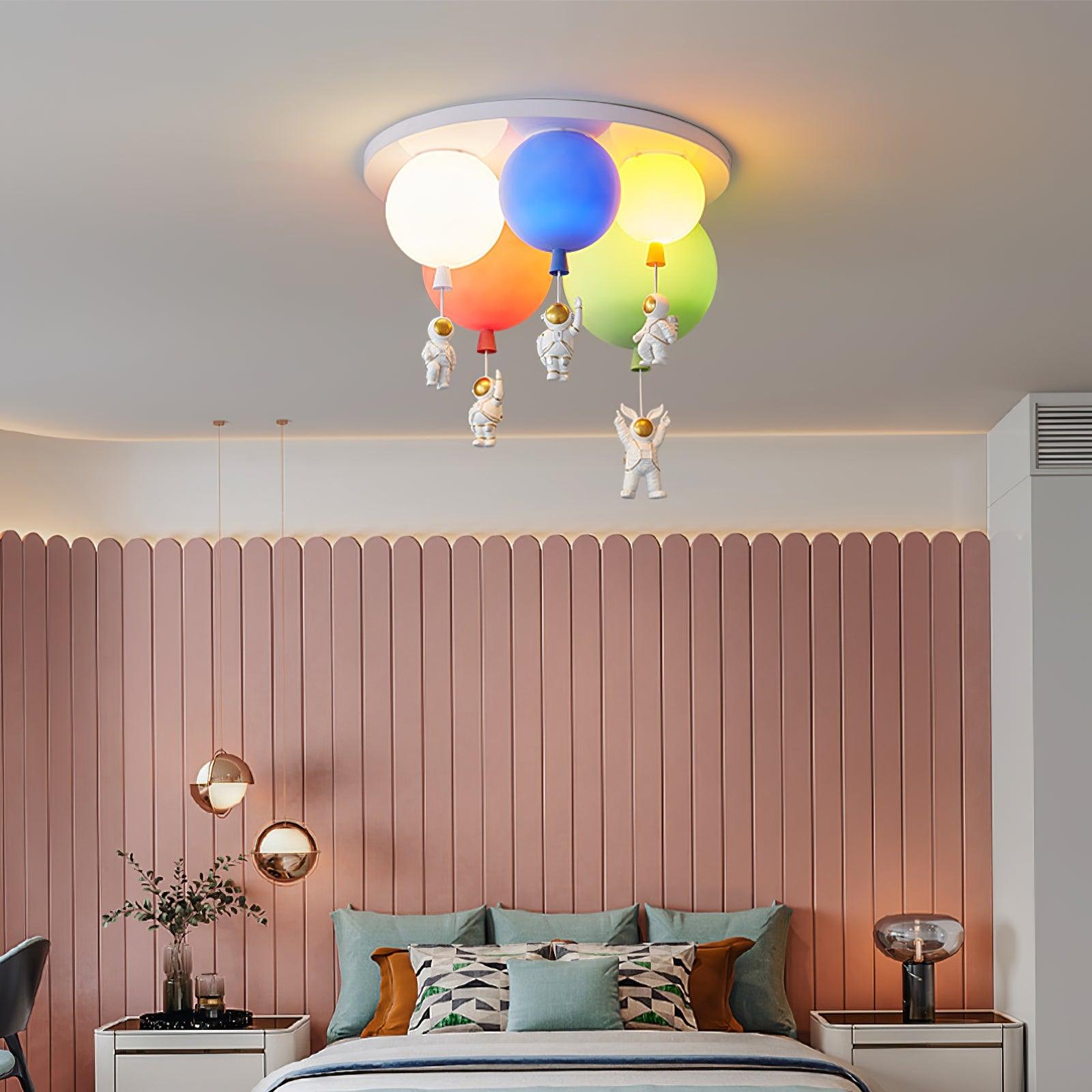 Frosted Glass Balloon Chandelier - Modern Ceiling Light Fixture for Dining Room, Bedroom, and Living Room Decor
