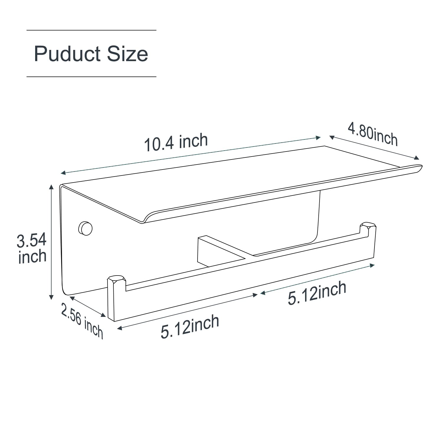 CRW Matte Black Double Roll Toilet Paper Holder with Shelf & Phone Stand - Stainless Steel Wall Mounted Bathroom Tissue Dispenser - Perfect for Home, Office & Commercial Restrooms