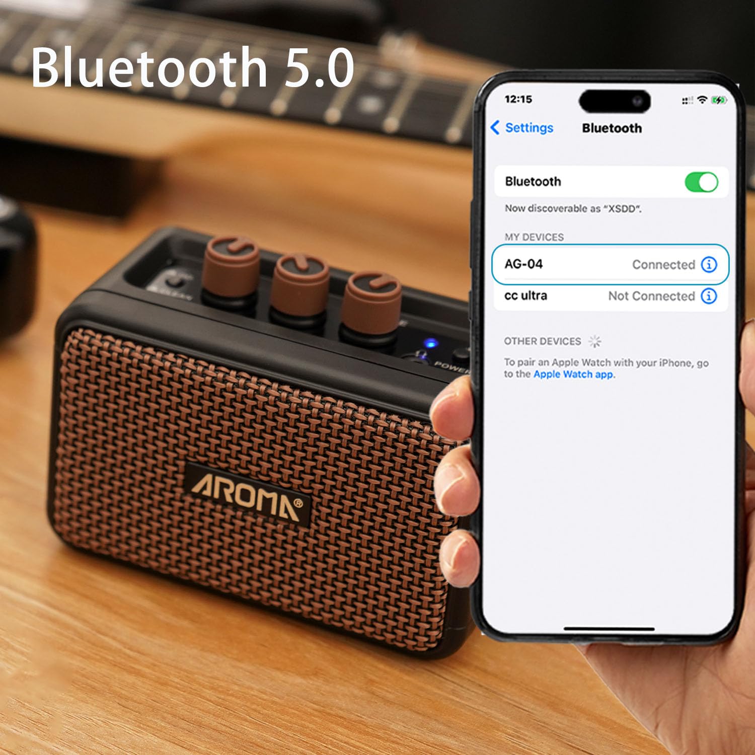 5W Portable Rechargeable Electric Guitar Amplifier - Battery Powered Practice Combo Amp with Headphone/AUX Jack - Perfect for Home Practice, Travel & Small Performances