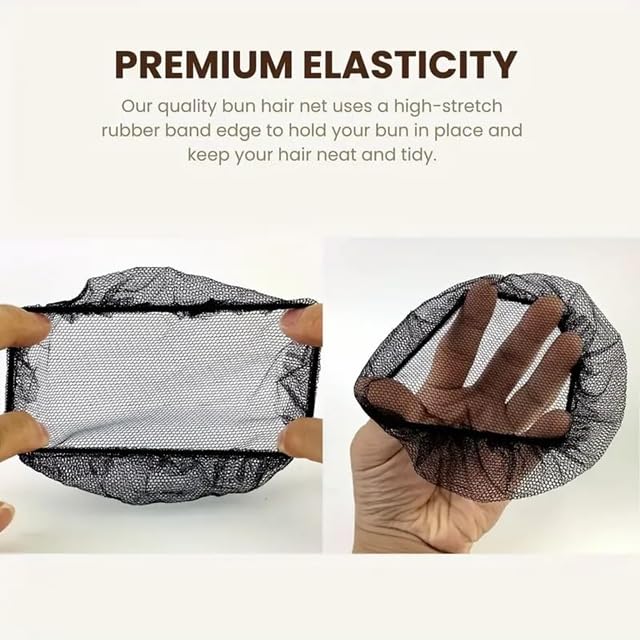 Osceola Invisible Hair Net - Reusable Elastic Black Dance Hairnet for Women & Girls (6 Pack) | Perfect for Ballet, Bun Styling & Performance Hair Cover