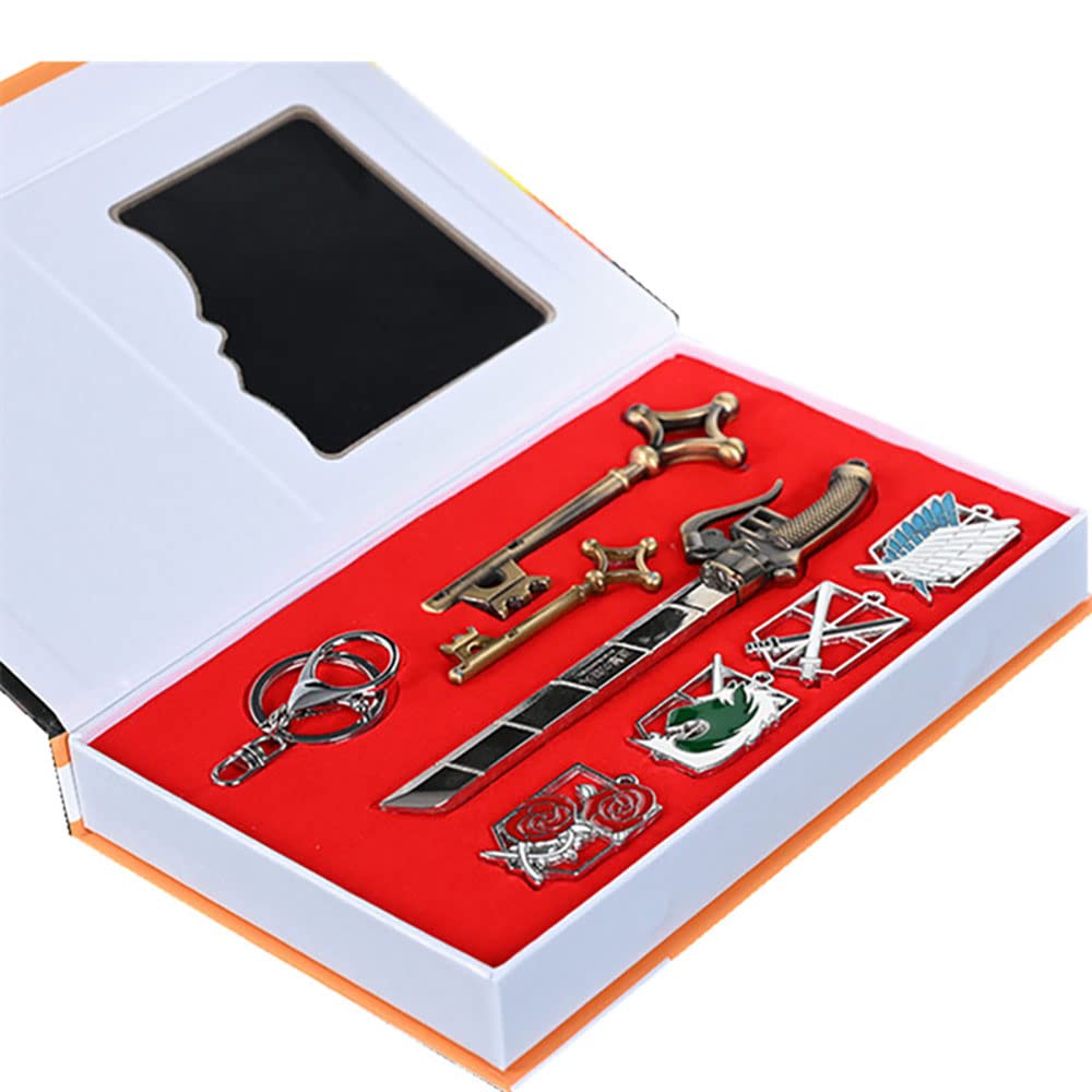 Anime Weapon Set - Rivaille Knife Replica, Role-Play Cosplay Accessory, Alloy Double Pendant Necklace with Military Card | Perfect for Cosplay, Halloween Costumes & Anime Collectors