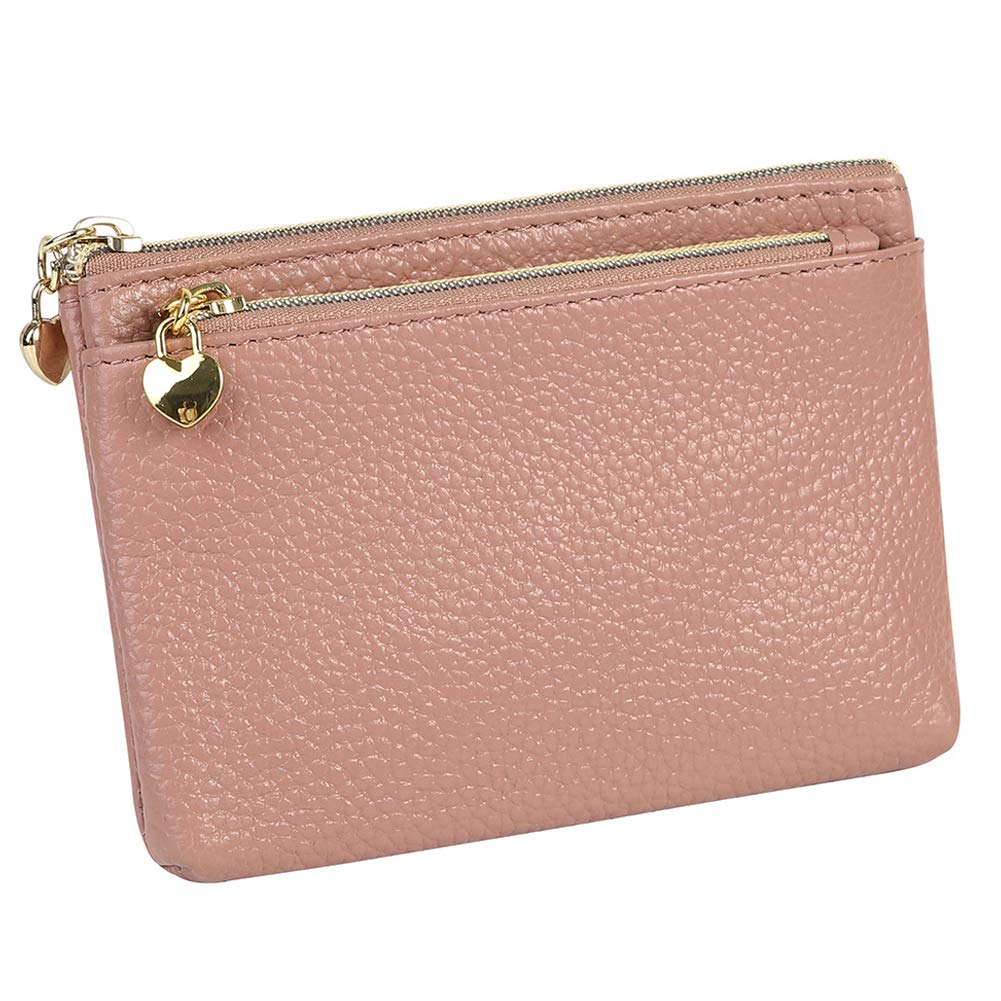 Genuine Leather Coin Purse for Women - Small Zippered Wallet with Pocket for Change & Cash | Perfect for Everyday Use, Travel & Gift Giving