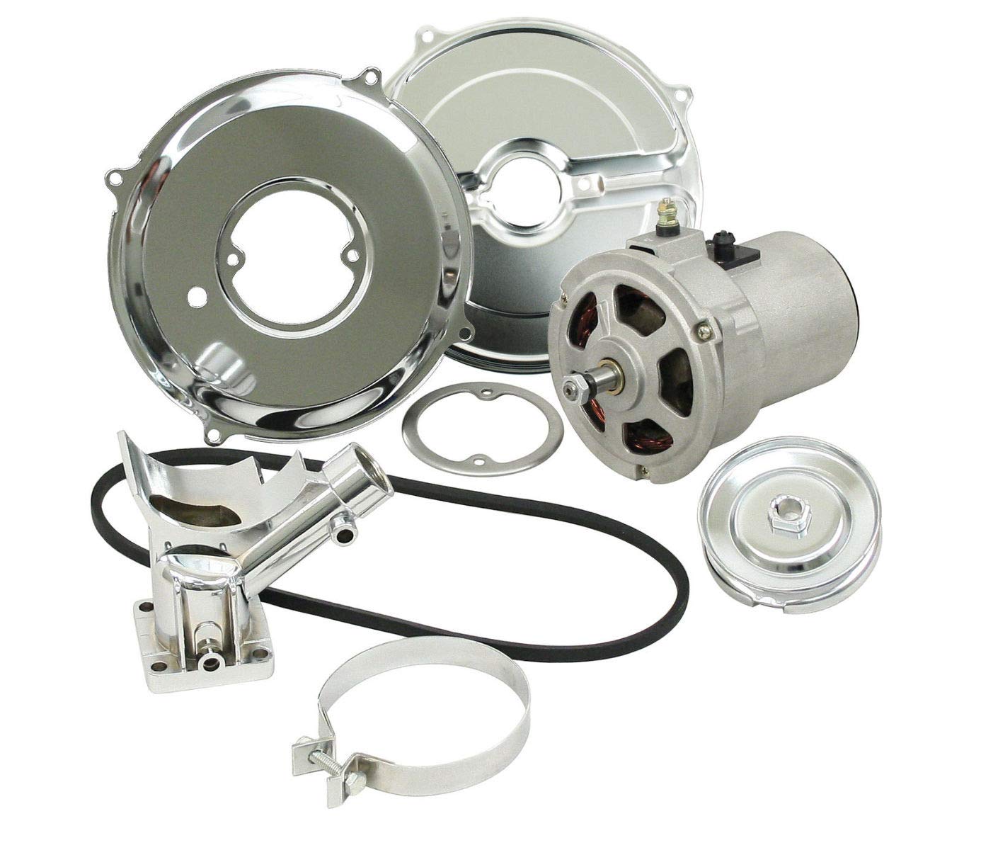 55 Amp Chrome Alternator Conversion Kit for Type 1 VW Beetle - Compatible with Dune Buggies & Classic Cars - Perfect for Engine Upgrades & Off-Road Adventures