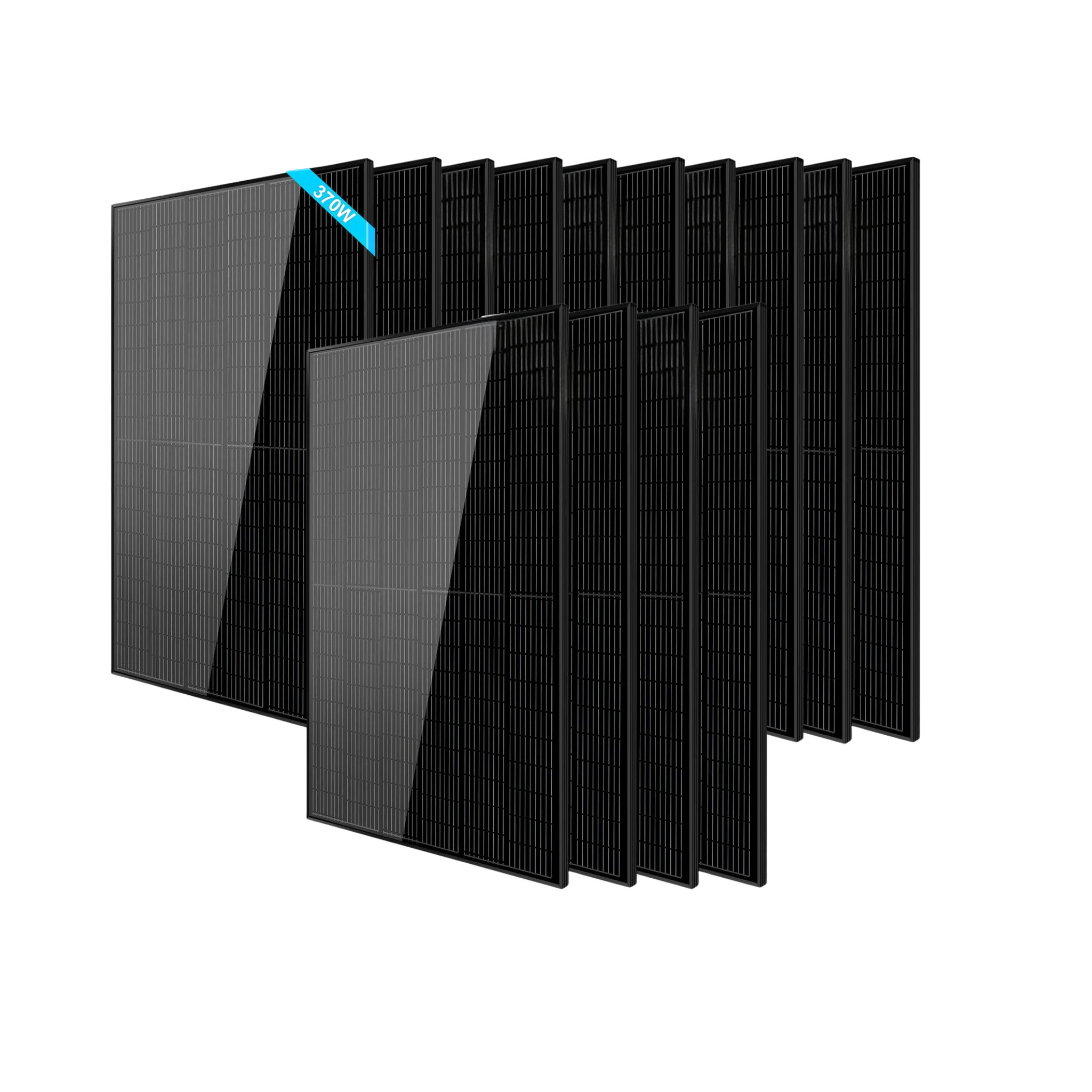 SunGoldPower 370W Monocrystalline Black PERC Solar Panel - High Efficiency 370 Watt Solar Module for Home, RV & Off-Grid Power Systems | Durable Weather-Resistant Design for Residential & Commercial Solar Projects