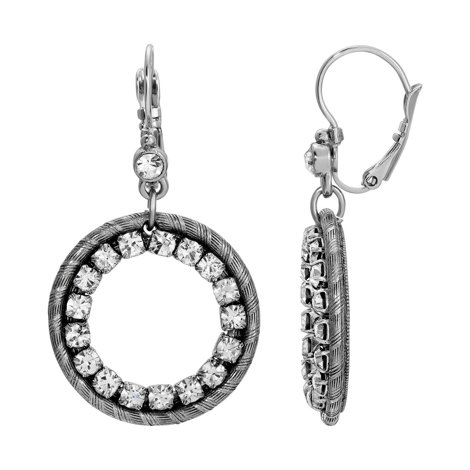 1928 Jewelry Hanauma Round Crystal Drop Earrings for Women - Elegant Dangle Earrings for Wedding, Party & Evening Wear