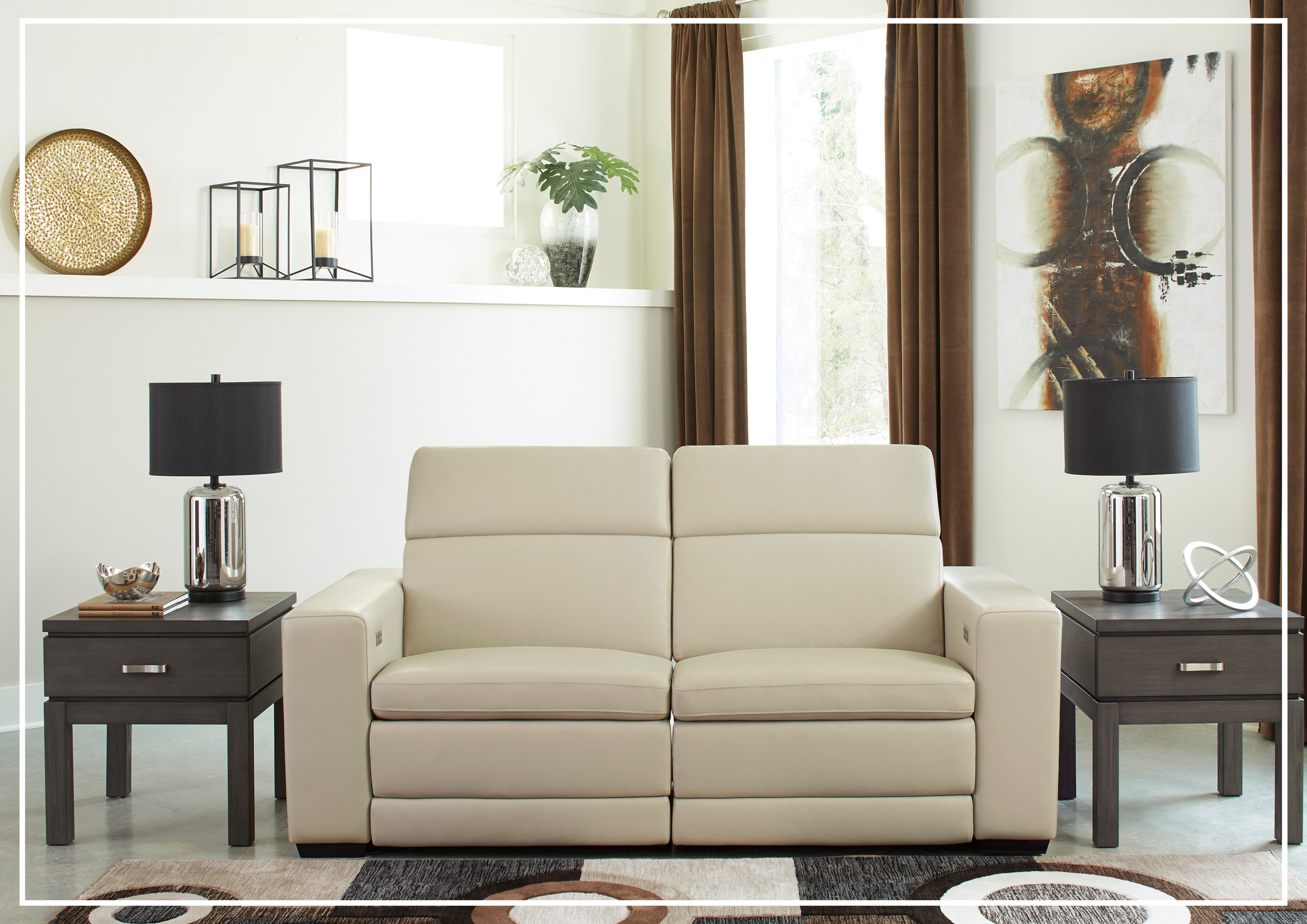 Gio Italia Titan 2-Seater Dual Power Reclining Loveseat - Genuine Leather Sofa for Living Room, Home Theater & Relaxation