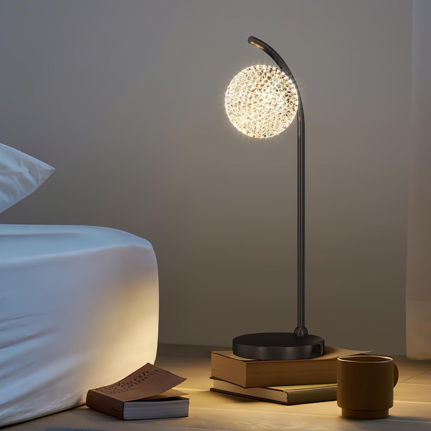 Ksovv Crystal Table Lamp - Elegant Modern Bedside Lighting for Home, Office & Decor | Perfect for Living Room, Bedroom & Nightstand Use