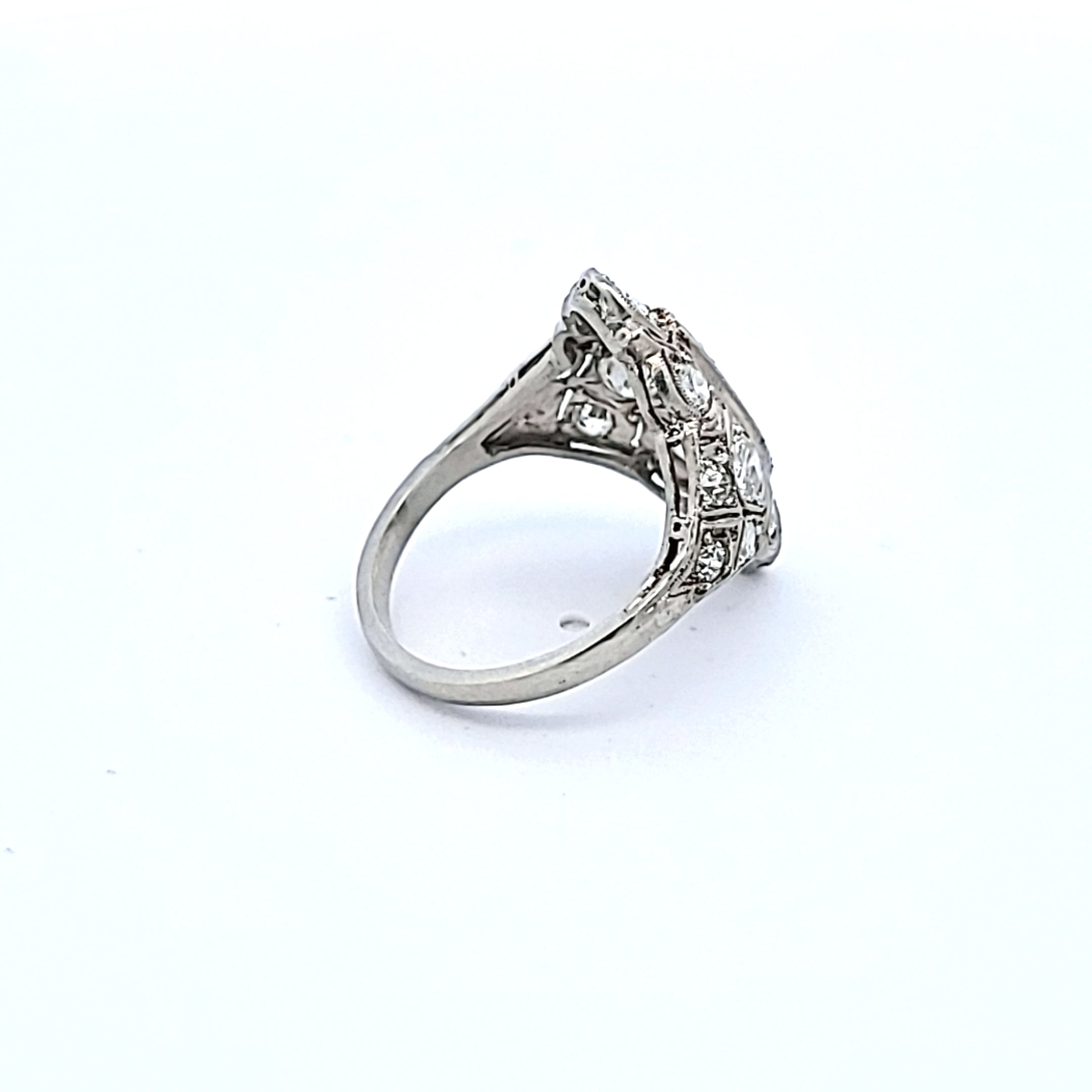 1.62 Carat Old European Cut J I1 Diamond Platinum Art Deco Ring – Vintage Engagement Ring for Women, Perfect for Weddings & Anniversaries