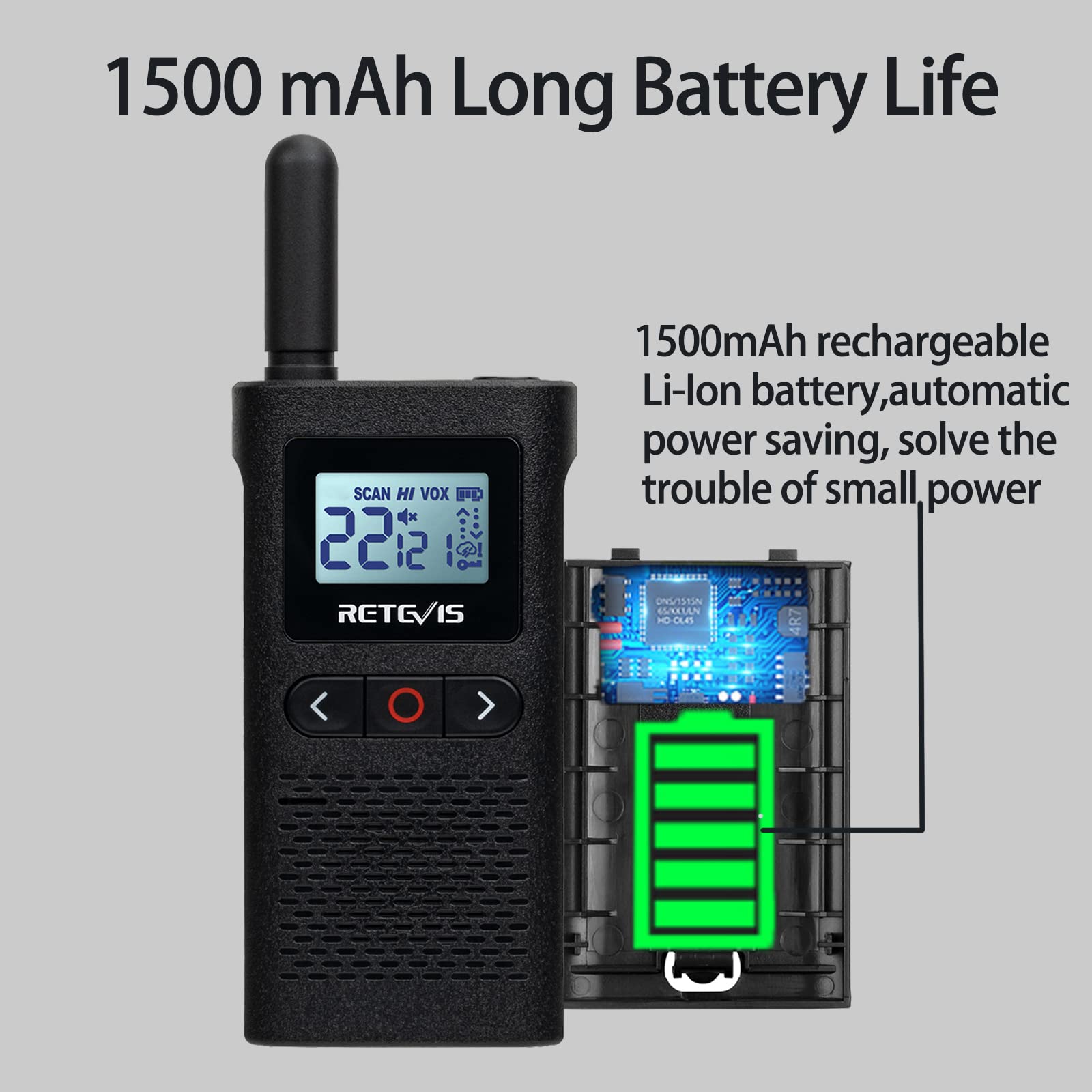Retevis RB28 Rechargeable Walkie Talkies with Earpiece - USB-C Long Range Two Way Radios, 1500mAh Battery, NOAA Weather Alert, Large LCD Screen - 10 Pack for Business, School, Restaurant & Healthcare Use